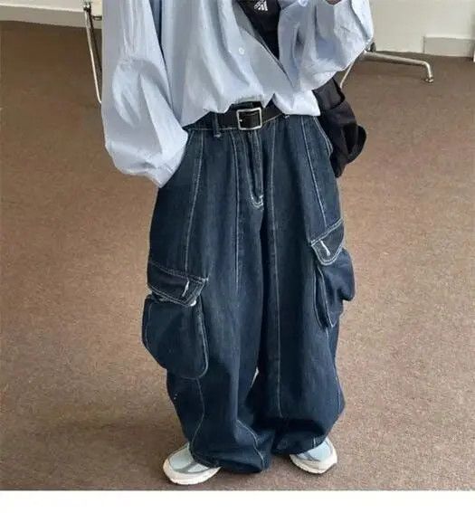 Japanese Brand × Jean Vintage Streetwear Pocket wide leg jeans Size US 32 / EU 48 - 2 Thumbnail