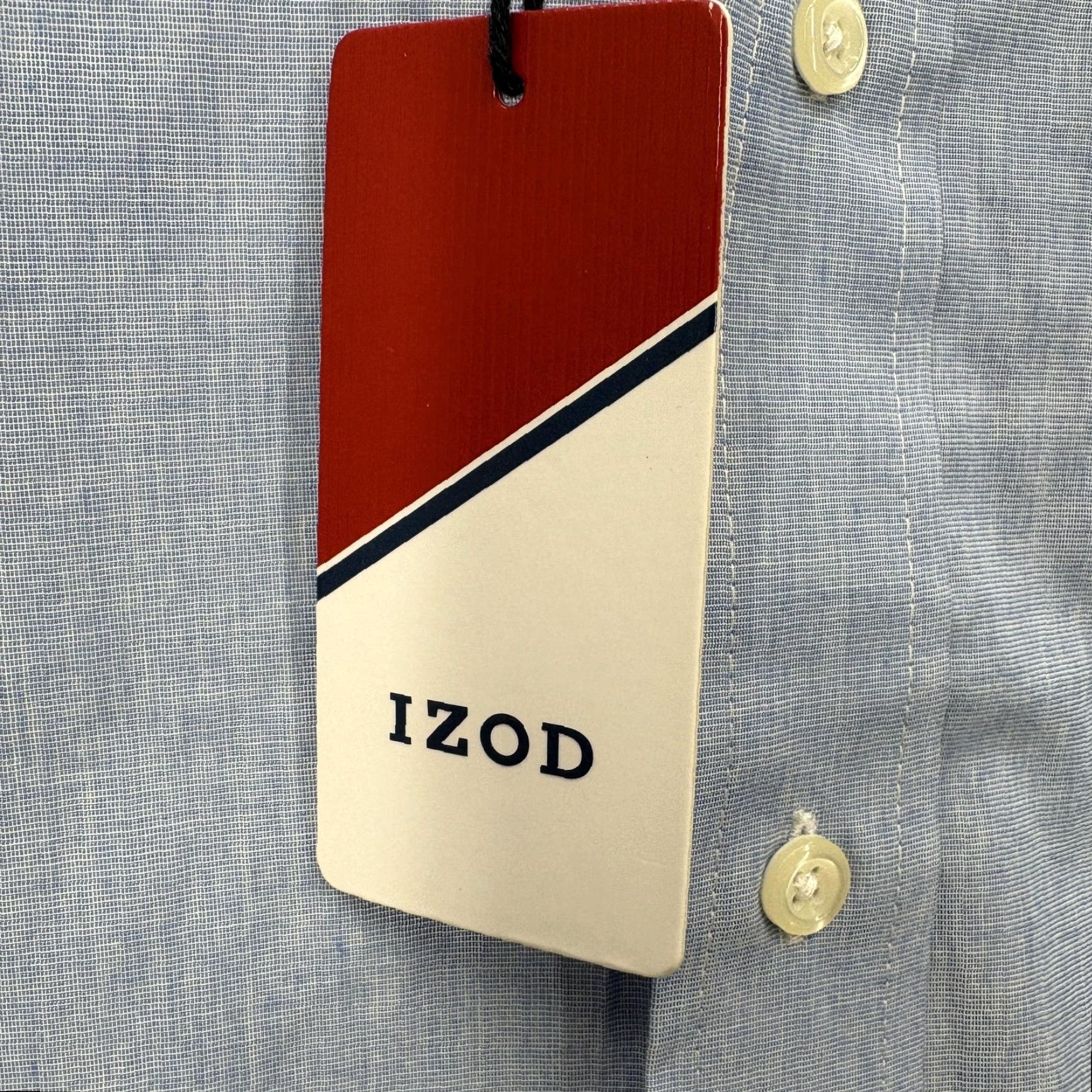 Izod VINTAGE: IZOD Shirt Mens L Blue Solid Long Sleeve Button Up Pocket Cotton Casual NWT Size US L / EU 52-54 / 3 - 5 Thumbnail