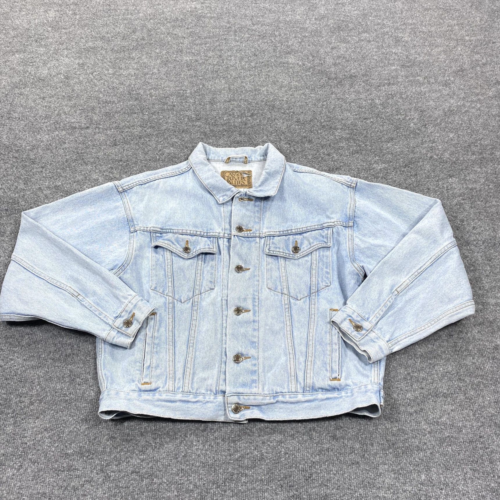 Vintage Canyon River Blues Jacket Mens M Blue Denim Button Front Classic Trucker Jacket Size US M / EU 48-50 / 2 - 2 Thumbnail