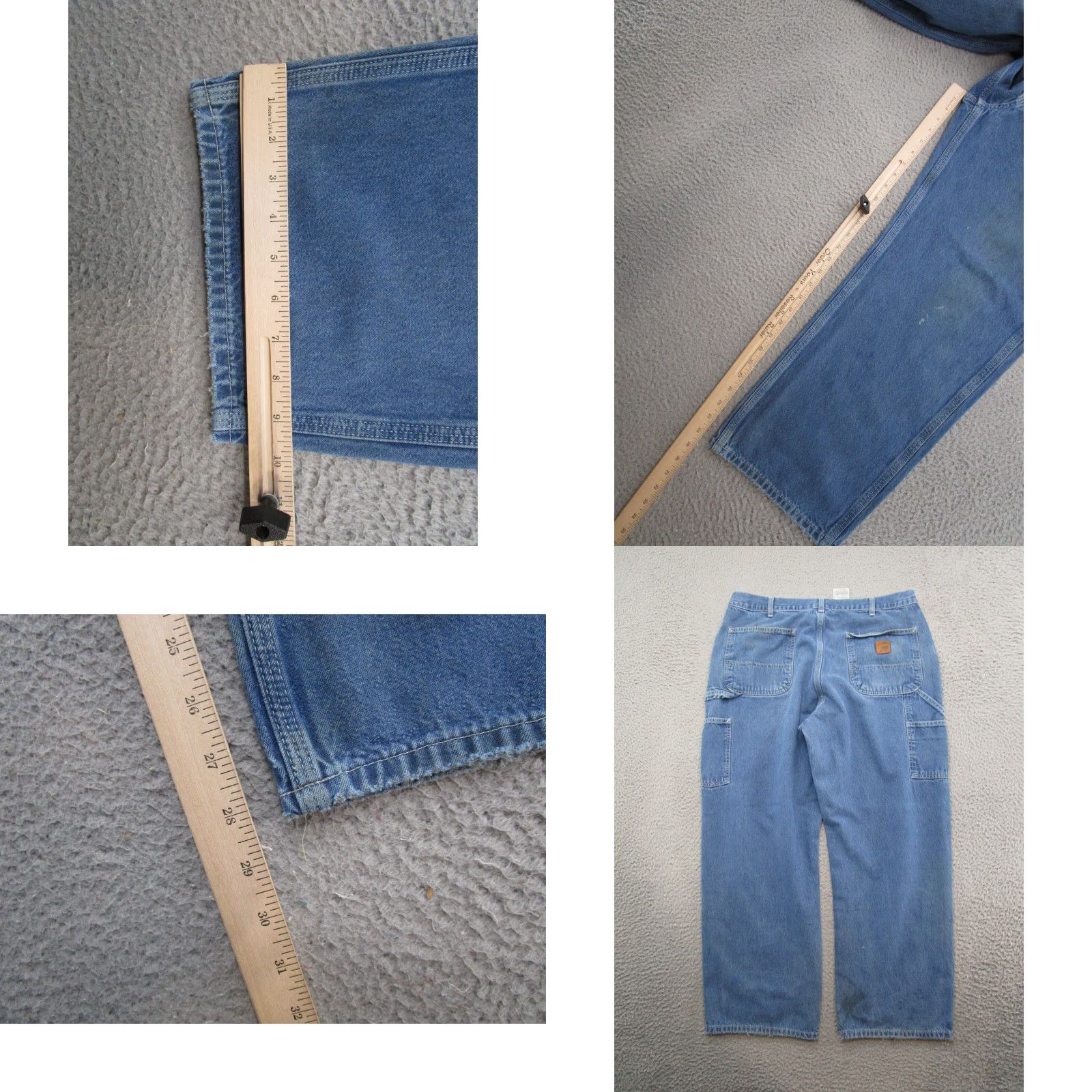 Carhartt VTG Carhartt Jeans DST Original Fit 38x28 Blue Men Read Skater Workwear Trousers B13 DST Reg Straight 38 Mens Size US 38 / EU 54 - 8 Thumbnail