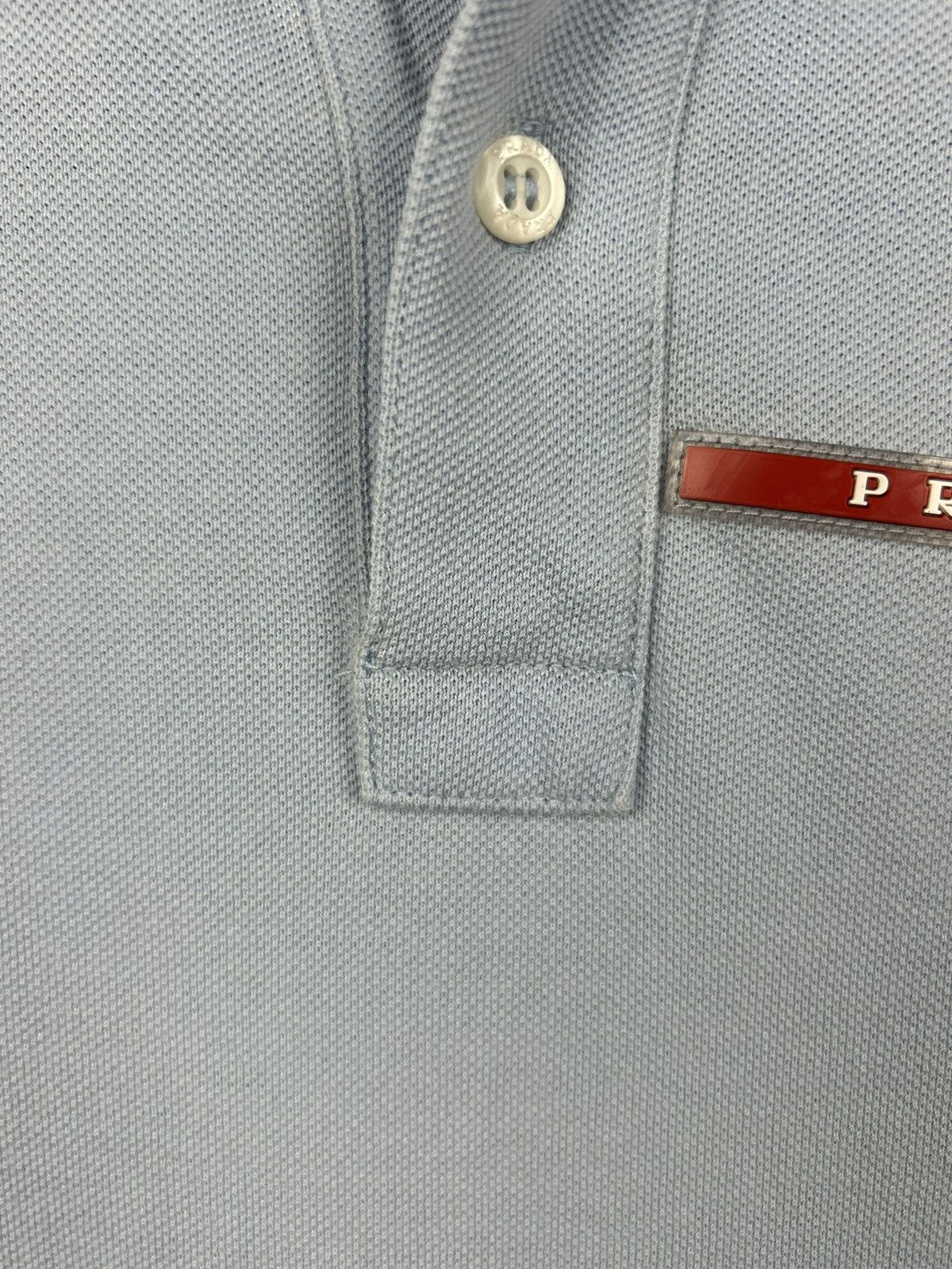 Prada Prada Red Tab Basic Polo T shirt Blue Rare Size US M / EU 48-50 / 2 - 9 Thumbnail