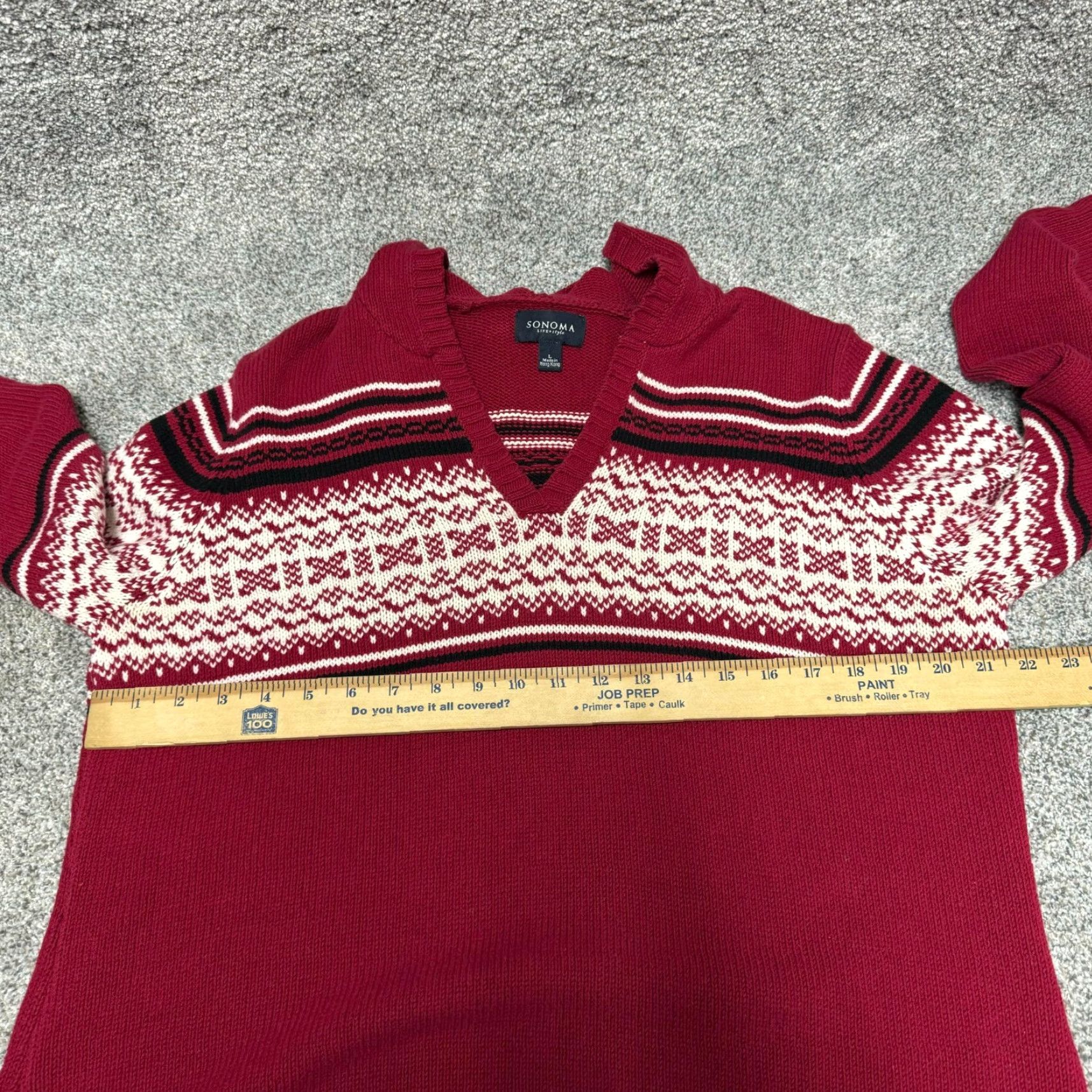 Vintage VINTAGE Sonoma Hooded Sweater Womens Large Fair Isle Grandpa 90s Christmas Knit Pullover Red Hot Retro Womens Size L / US 10 / IT 46 - 6 Thumbnail