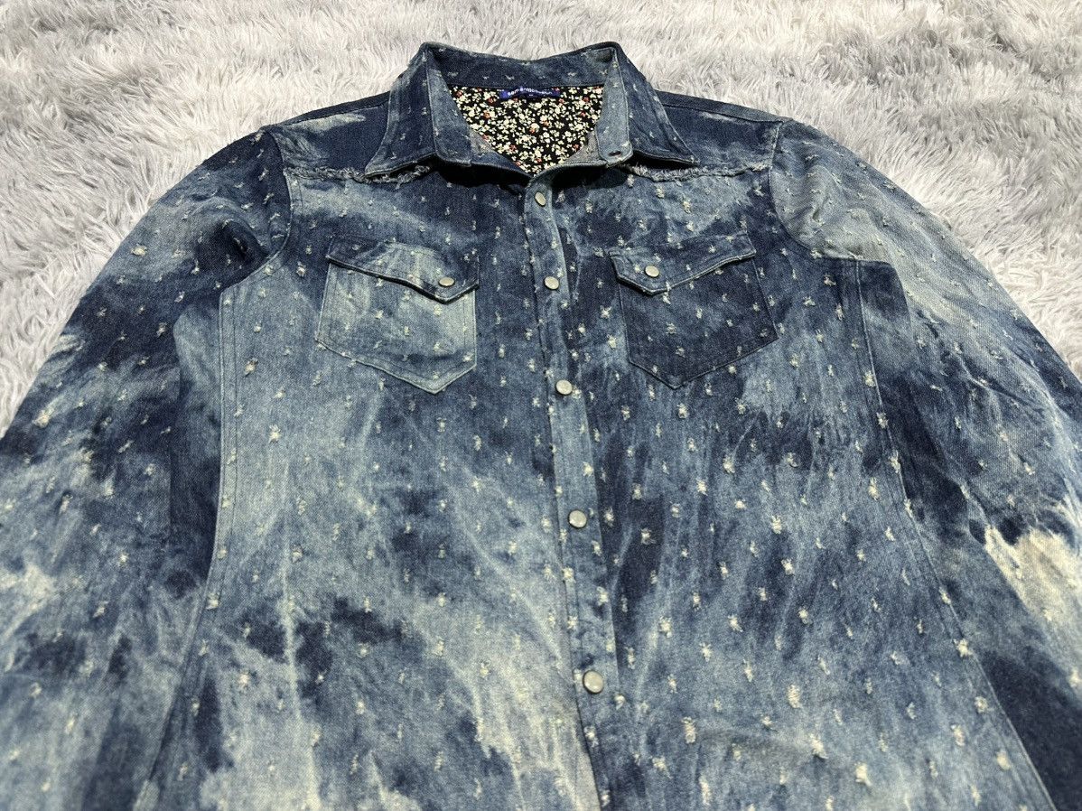 semanticdesign Y2K Semantic Design Shotgun Distressed Western Denim Shirt Size US M / EU 48-50 / 2 - 2 Thumbnail