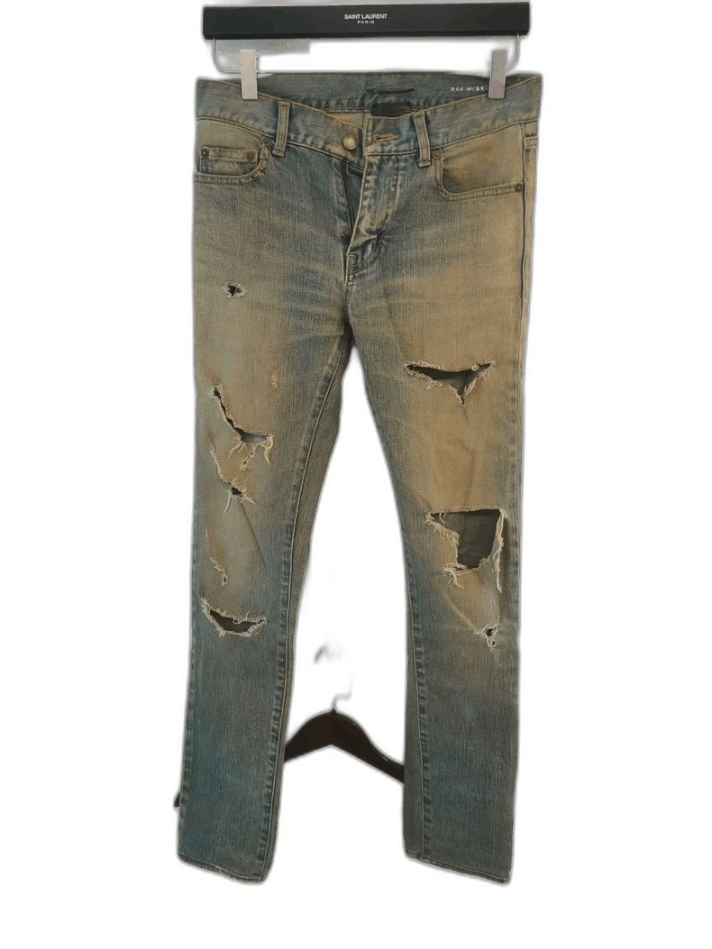 Saint Laurent Paris Saint Laurent distressed denim jeans Size US 27 - 1 Thumbnail