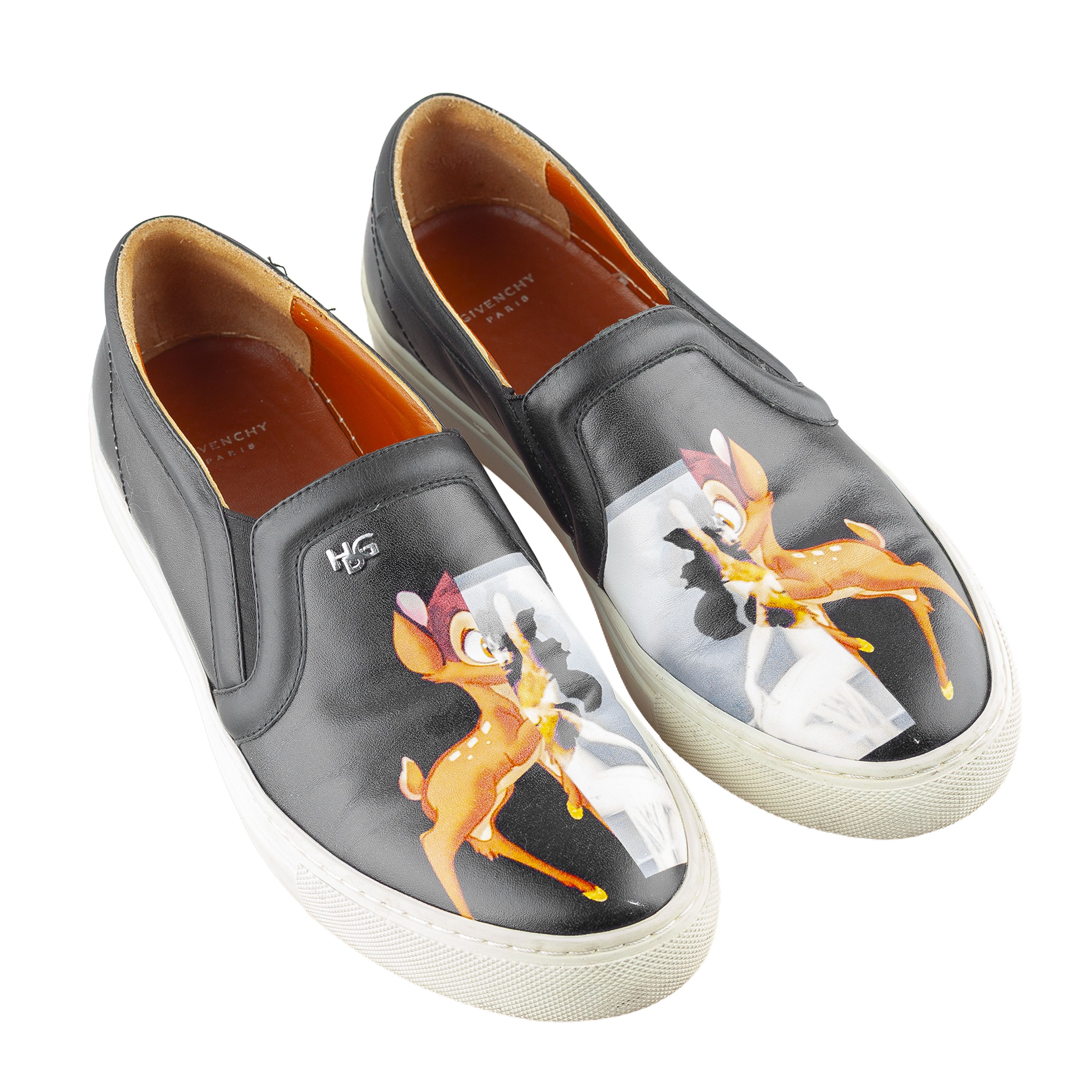 Givenchy Givenchy by Tisci x Disney Bambi Black Leather Slip On Shoes Size US 6 / EU 39 - 2 Thumbnail