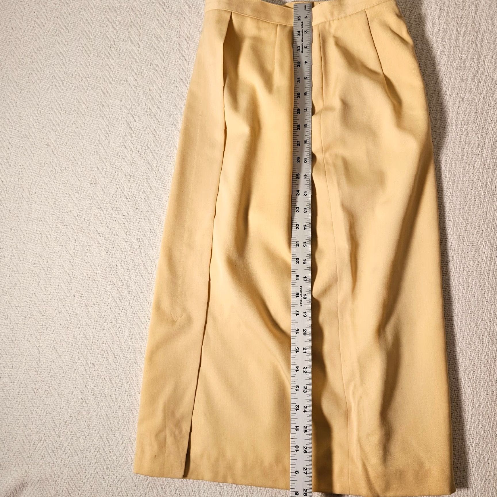 Vintage VTG MARC D'ALCY Wool Skirt Yellow Size 6 A Line Zipper Lined 1980s Victorian Party Womens Size 28" / US 6 / IT 42 - 6 Thumbnail