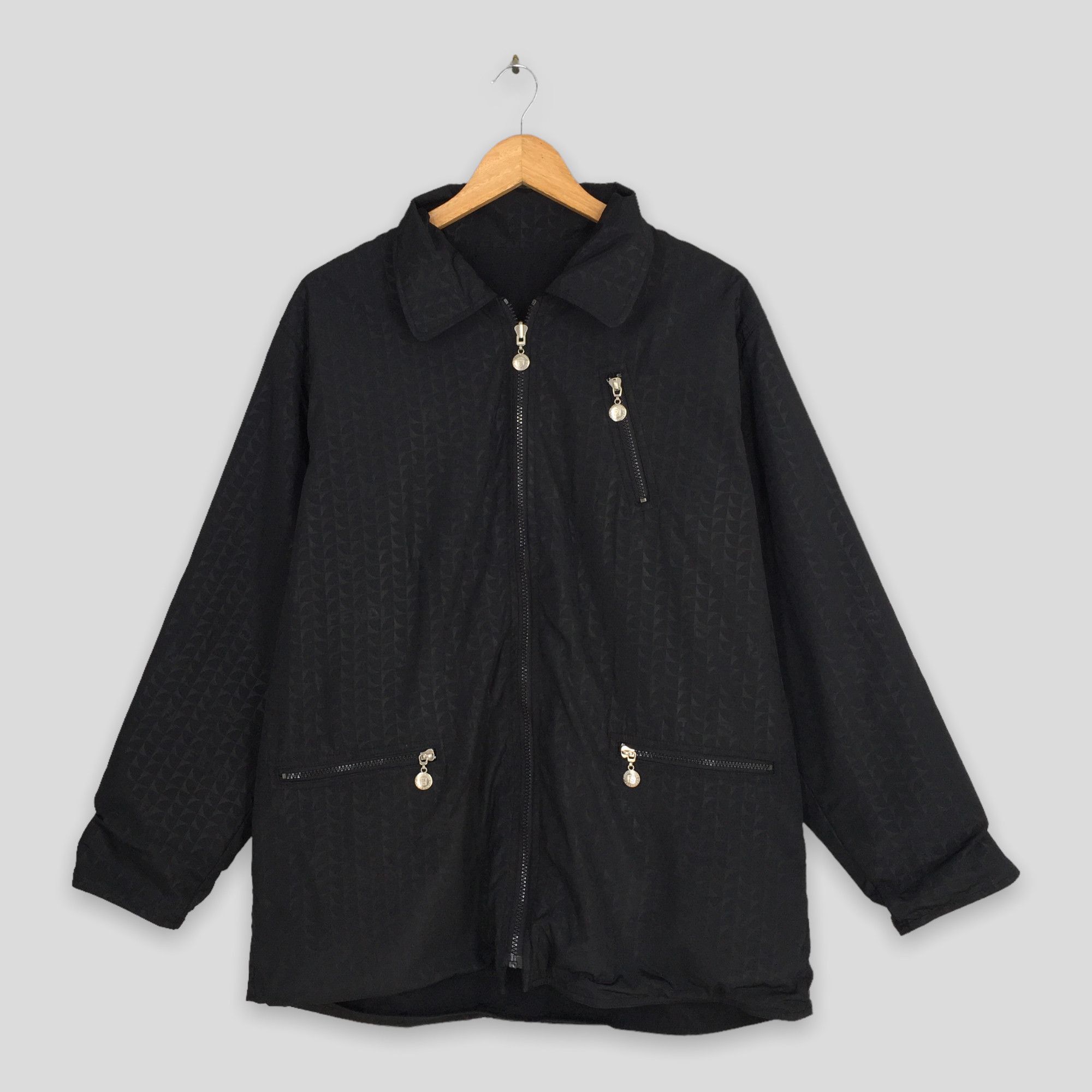 Fendi Roma Monogram Black Reversible Jacket Large
