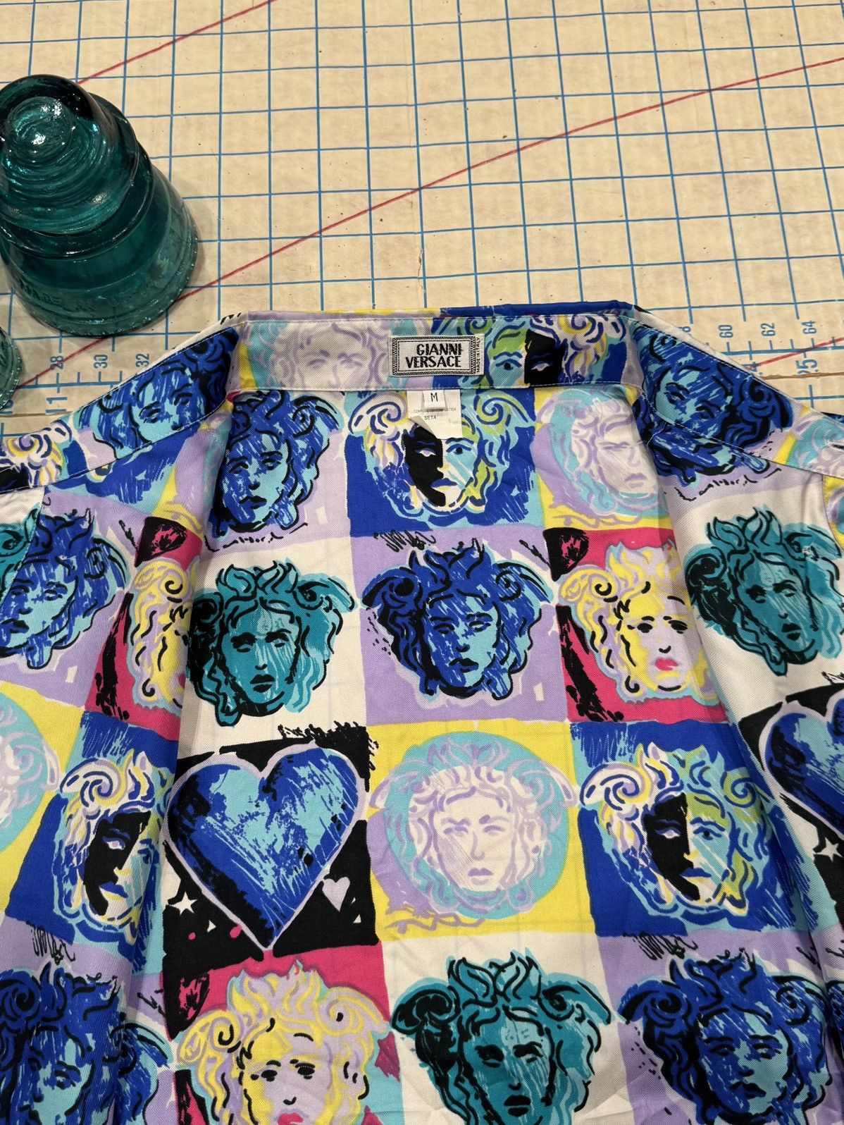 Versace Vintage Gianni Versace Warhol Style Silk Button Up Shirt Med Size US M / EU 48-50 / 2 - 7 Thumbnail