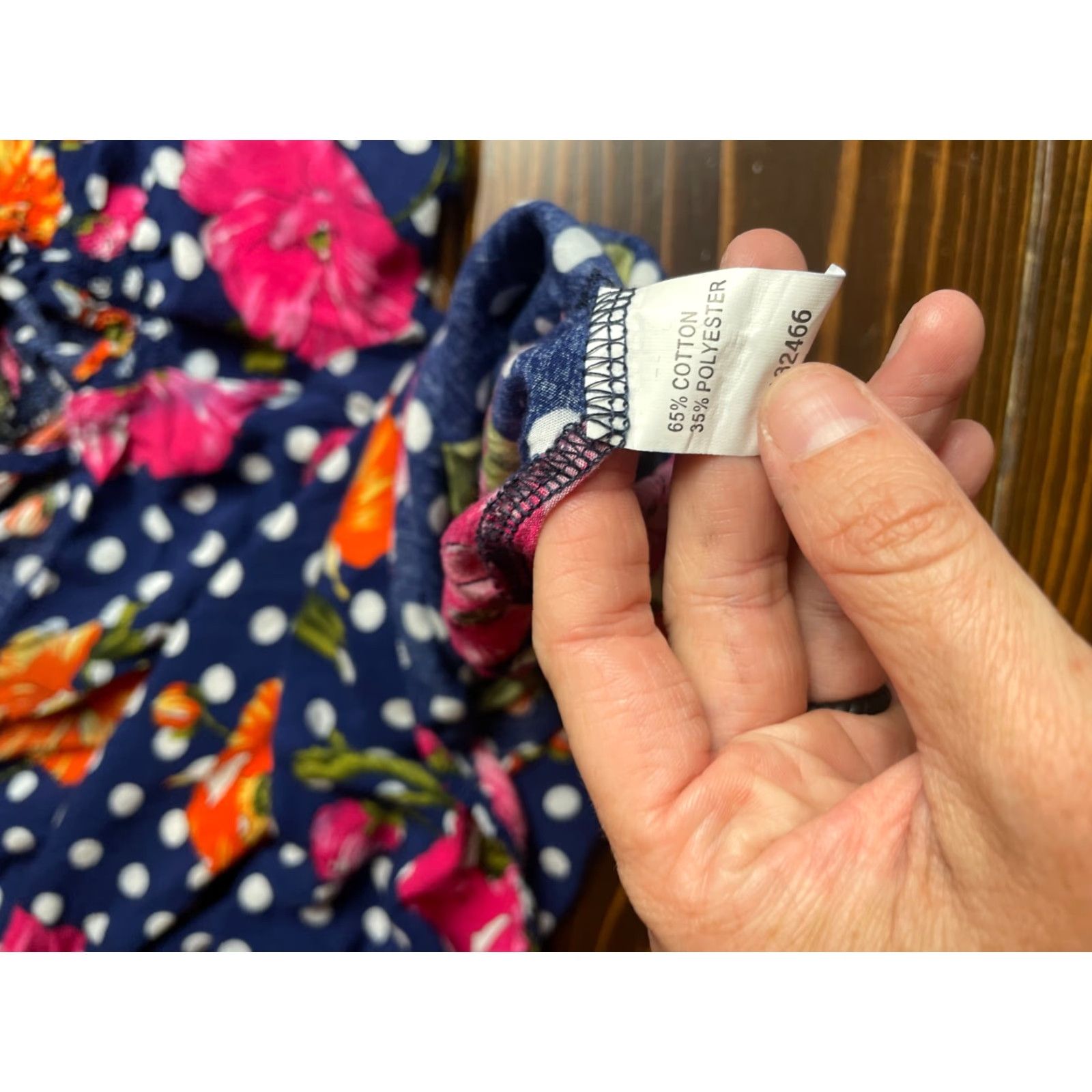 Paradise Paradis Miss Blouse Size L Blue Polka Dots Floral Puff Sleeve Strap Cropped Ladies Size L / US 10 / IT 46 - 5 Thumbnail