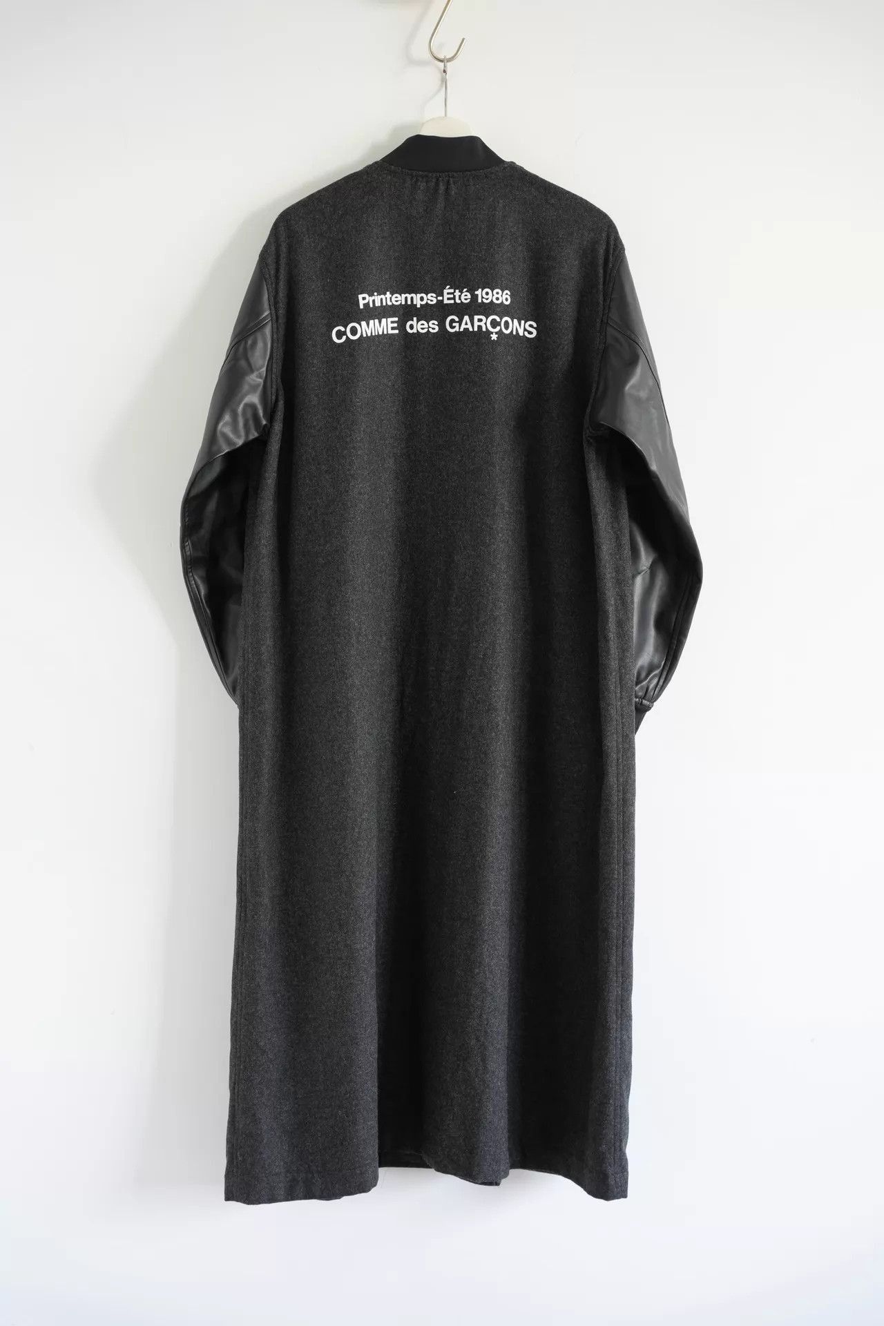 Comme des Garcons Black Long Coat with Leather Sleeves Size M Size US M / EU 48-50 / 2 - 1 Thumbnail