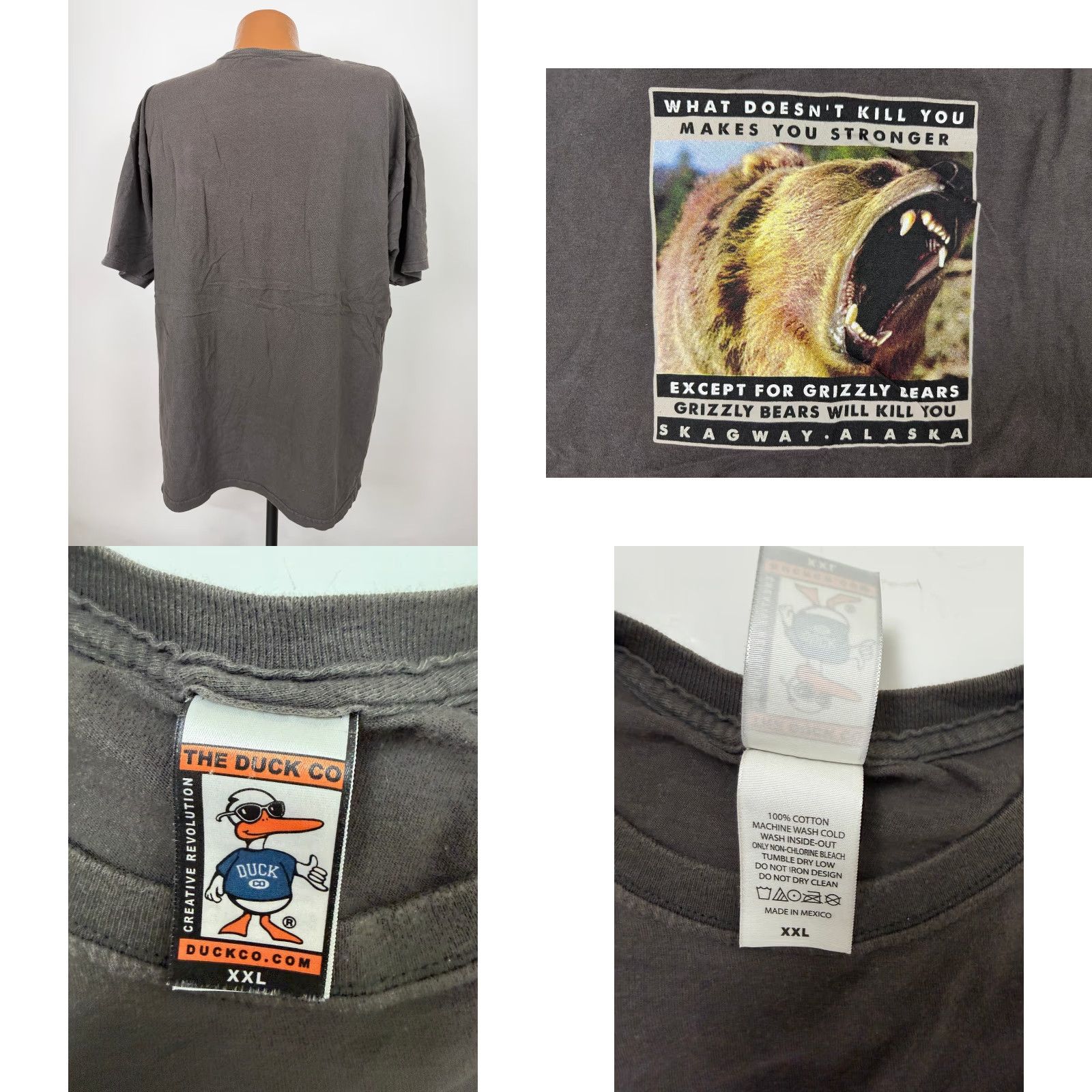 Vintage VINTAGE The Duck Co. Shirt Men's XXL Skagway Alaska Brown Bear Nature Outdoors Graphic Print T-Shirt 2000s Y2K Animals Hipster Funny 90s? Size US XXL / EU 58 / 5 - 8 Thumbnail