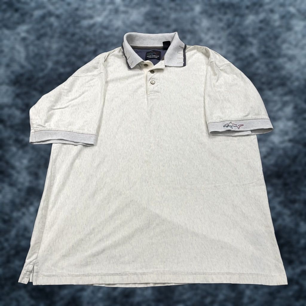 Vintage VINTAGE Greg Norman Polo Shirt Mens L Beige Shark Cotton 90s Shirt Mens L Beige Shark 90s Size US L / EU 52-54 / 3 - 1 Thumbnail