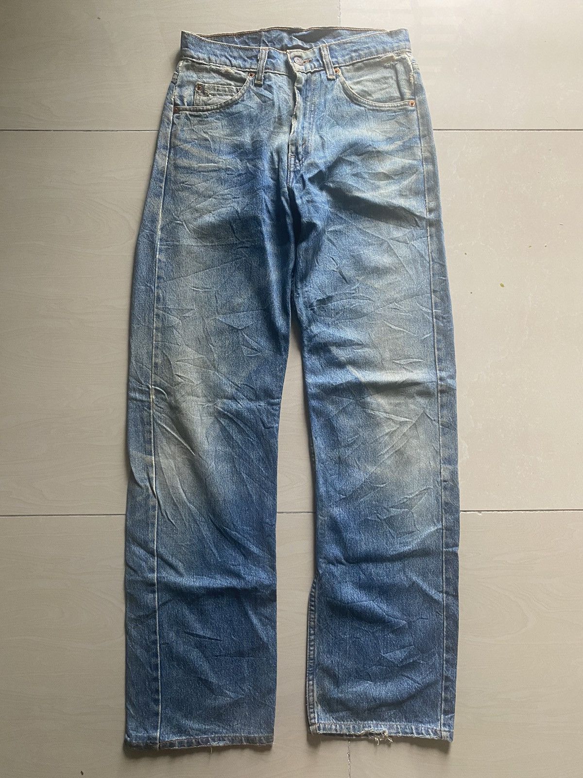 image of Levis 612 Orange Tag Distressed Jeans in Blue, Men's (Size 29)