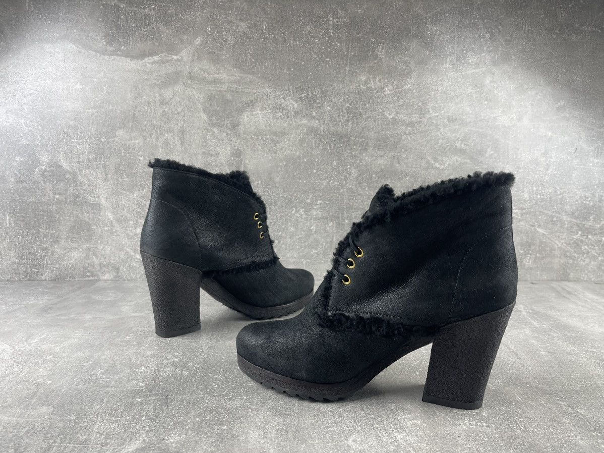 Prada Prada Vintage Shearling Ankle Boots Black Leather Size 40 Size US 10 / IT 40 - 6 Thumbnail