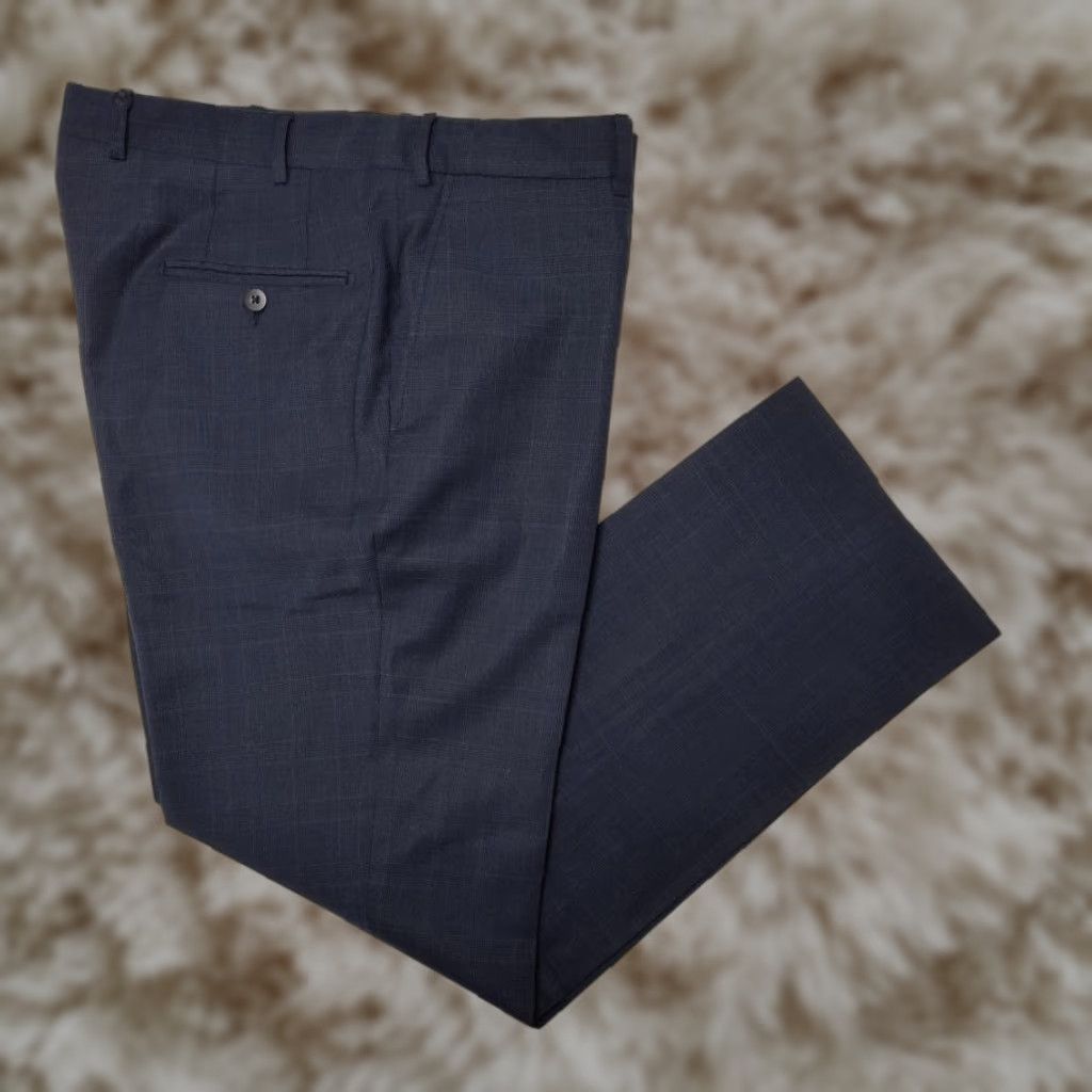 Pal Zileri Pants Men 36x29 Blue Plaid Wool Dress Trousers Slim Fit Made In  Italy