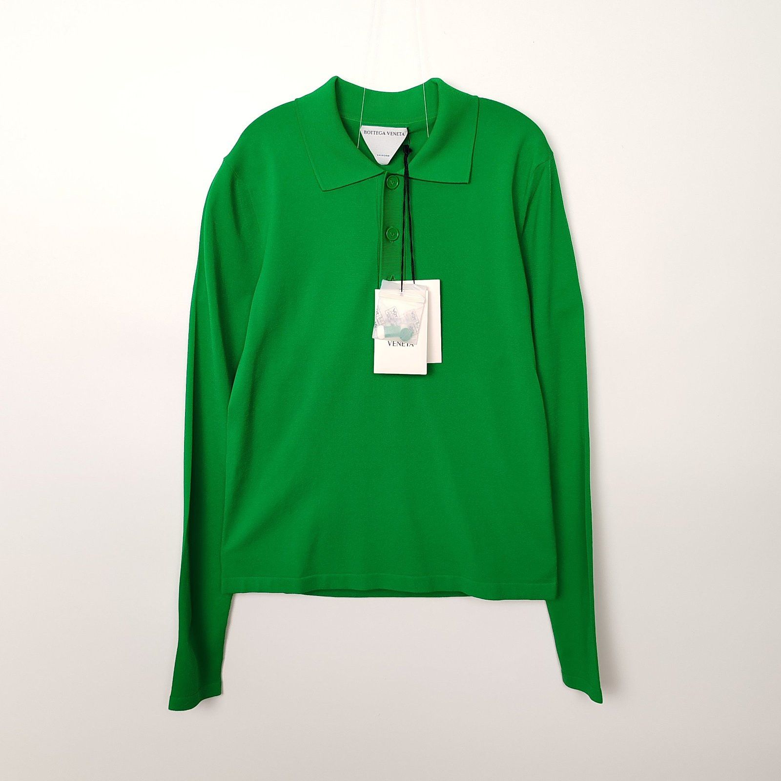 Bottega Veneta Bottega Veneta Green Long Sleeve Polo Size XS Size US XS / EU 42 / 0 - 1 Thumbnail