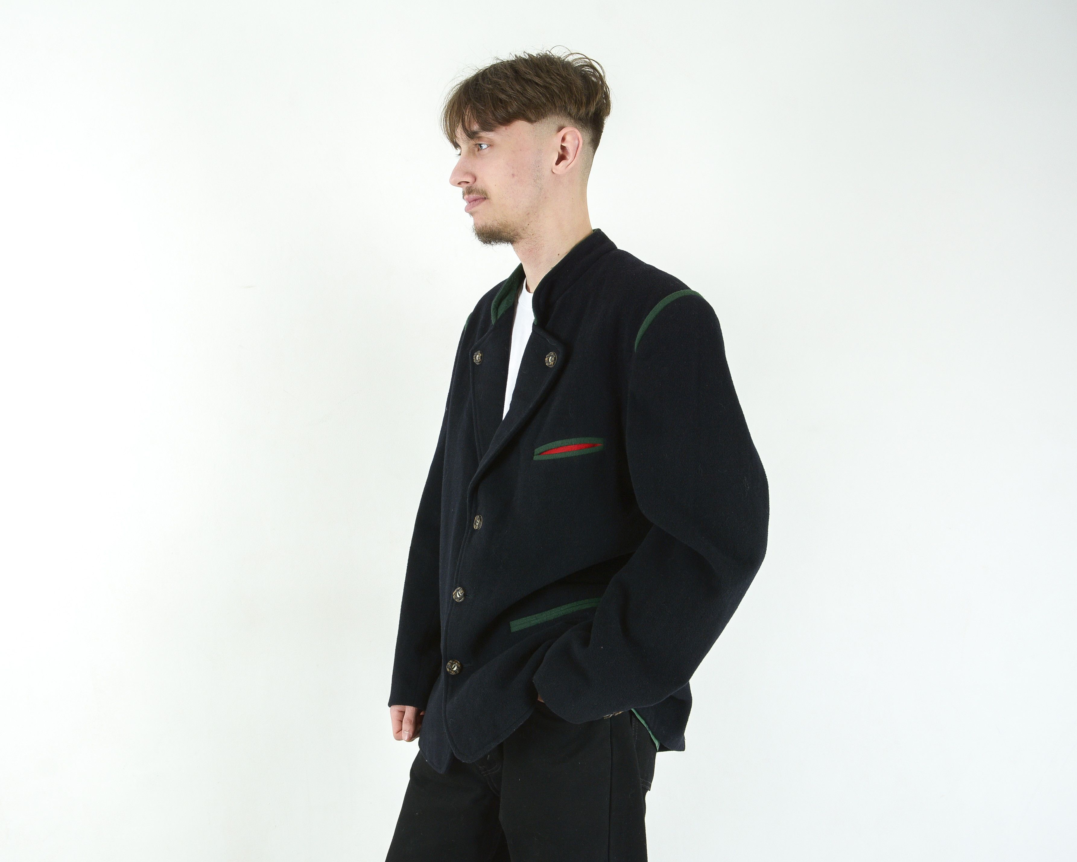 Vintage Blazer UK 40 US Wool Cashmere Jacket Trachten Coat Suit M Size 40R - 2 Thumbnail