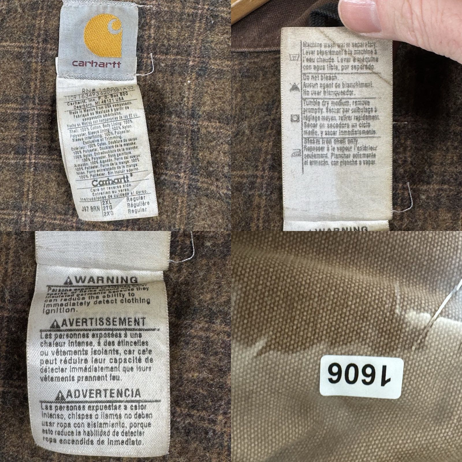 Carhartt Carhartt J97 CML Detroit Vintage Brown Canvas Jacket 2XL Bomber Jacket Men Winter Fall Spring Lined Polyester Logo Shirt? Size US XXL / EU 58 / 5 - 11 Thumbnail
