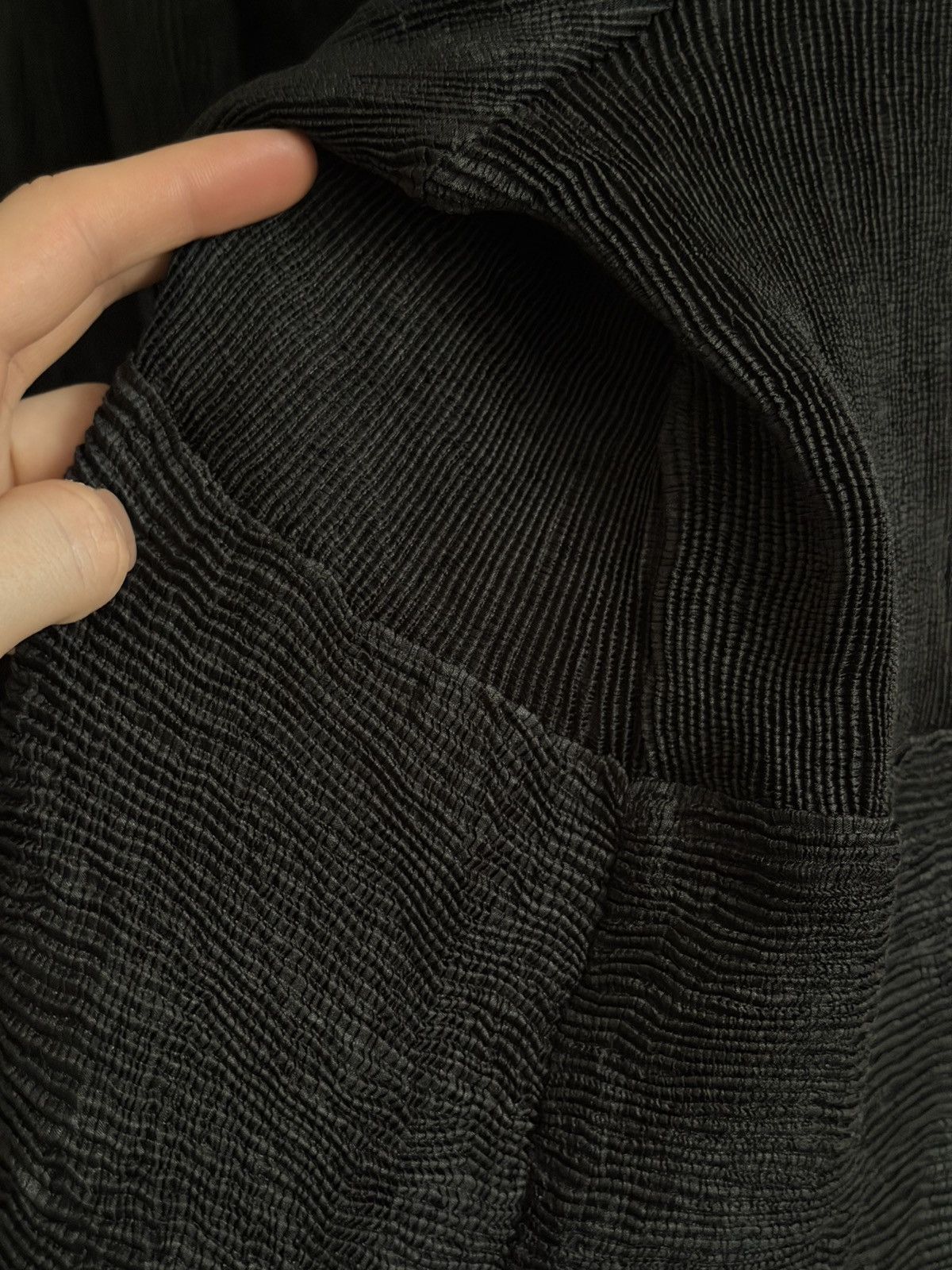 Vintage Black Pleated Draped Cape Issey Miyake Style Size ONE SIZE - 6 Thumbnail