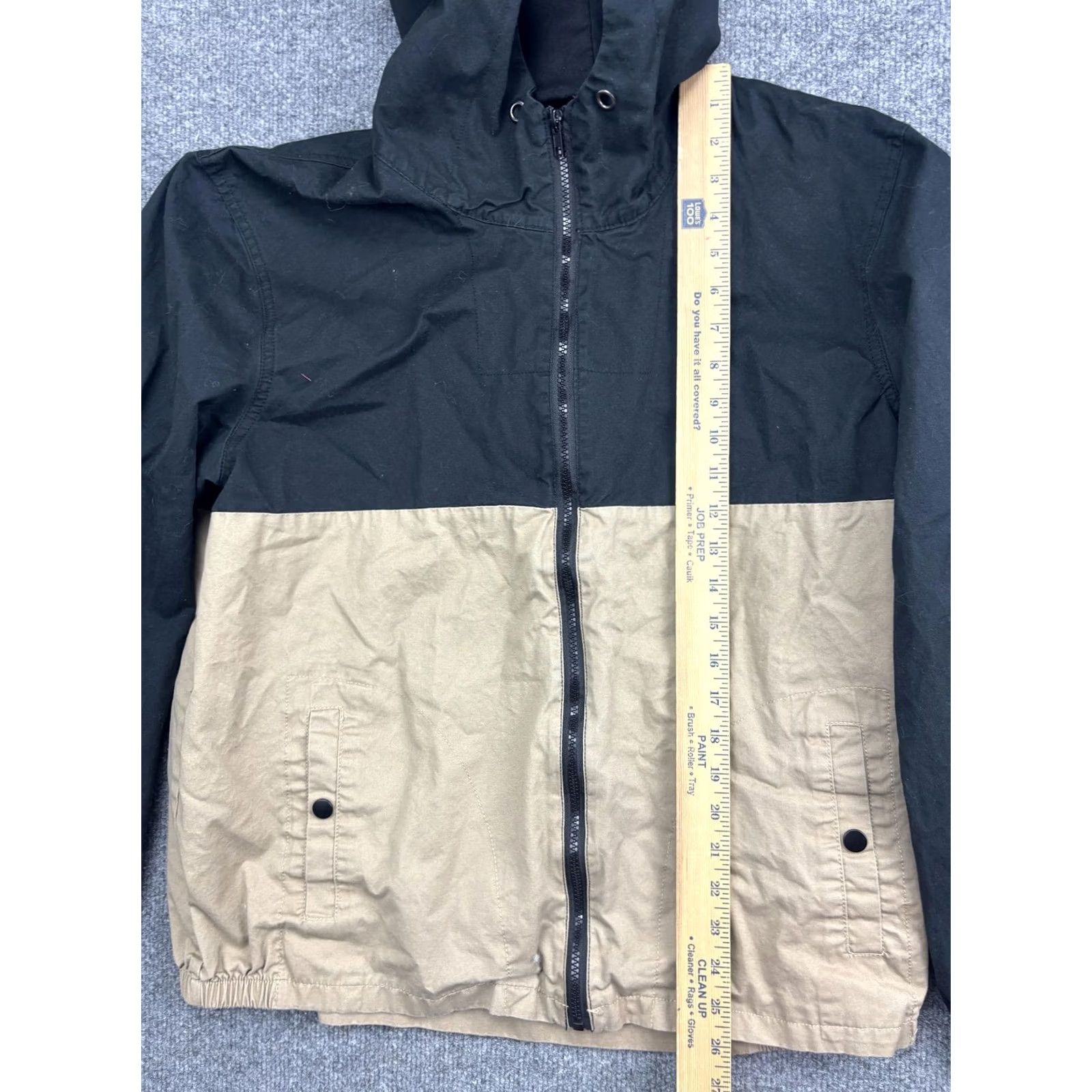 Nomad NOMAD Hooded Jacket Mens Large Black Tan Cotton Windbreaker Zip Pockets Casual Size US L / EU 52-54 / 3 - 3 Thumbnail