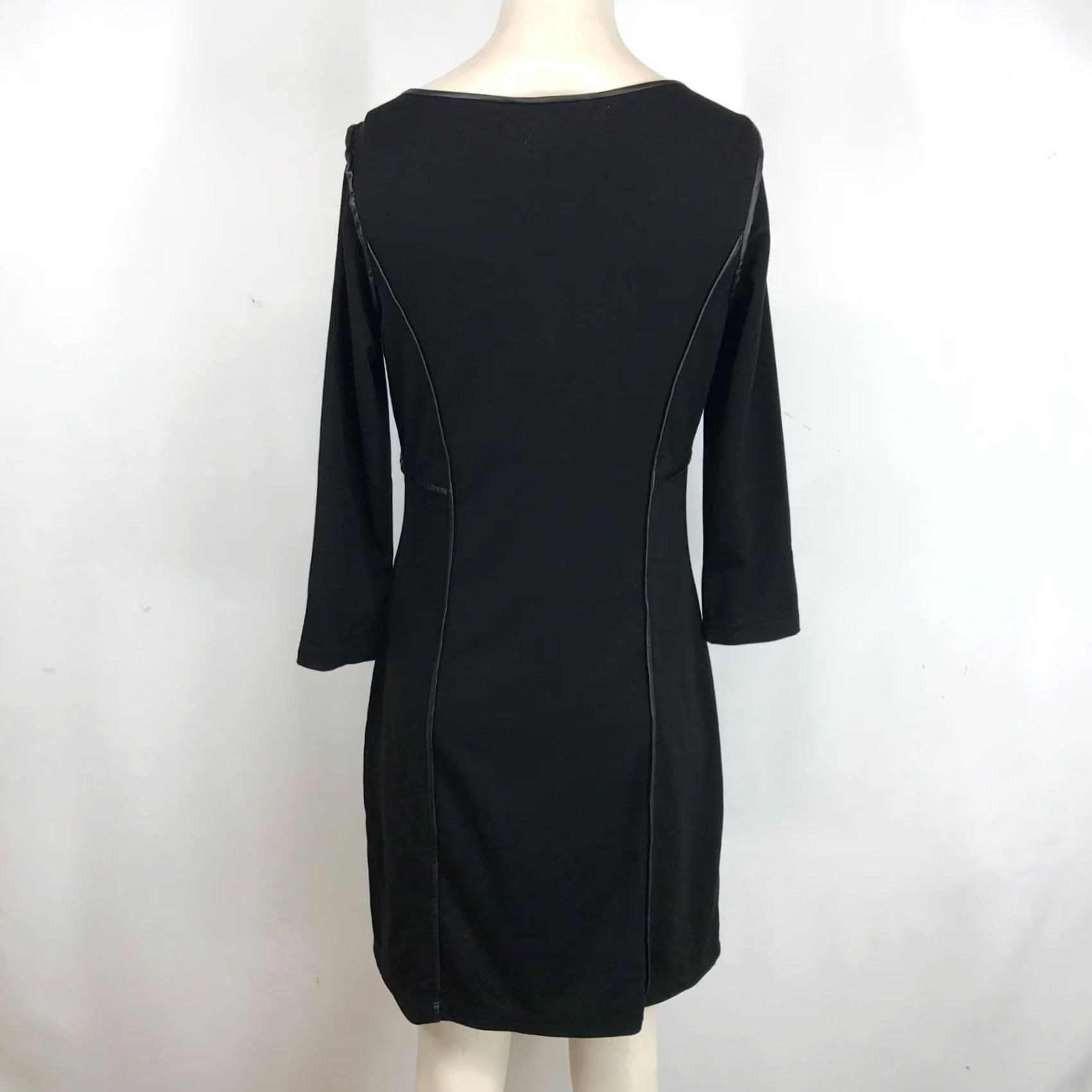 Vintage MAX STUDIO WOMEN'S S BLACK LONG SLEEVE DRESS Y2K BUCKLE GOTH Size S / US 4 / IT 40 - 5 Thumbnail
