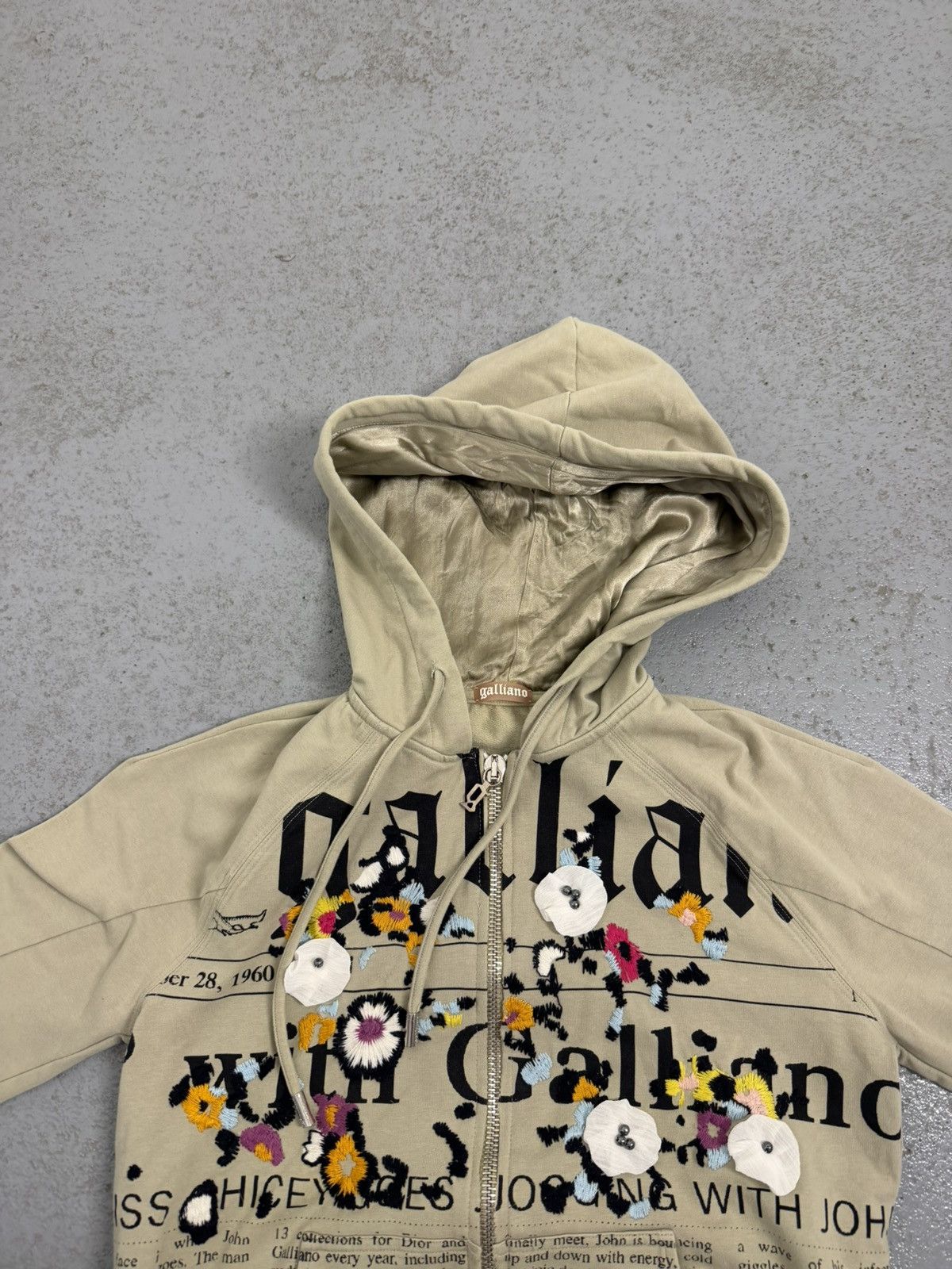 John Galliano Vintage John Galliano Abstract Flowers x Gazette Zip Hoodie Size XS / US 0-2 / IT 36-38 - 6 Thumbnail