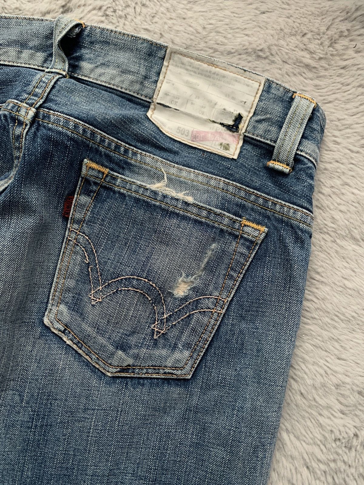 Vintage Vintage 70s Edwin 503 Bootcut/Flared Jeans Distressed Grunge Size US 32 / EU 48 - 9 Thumbnail