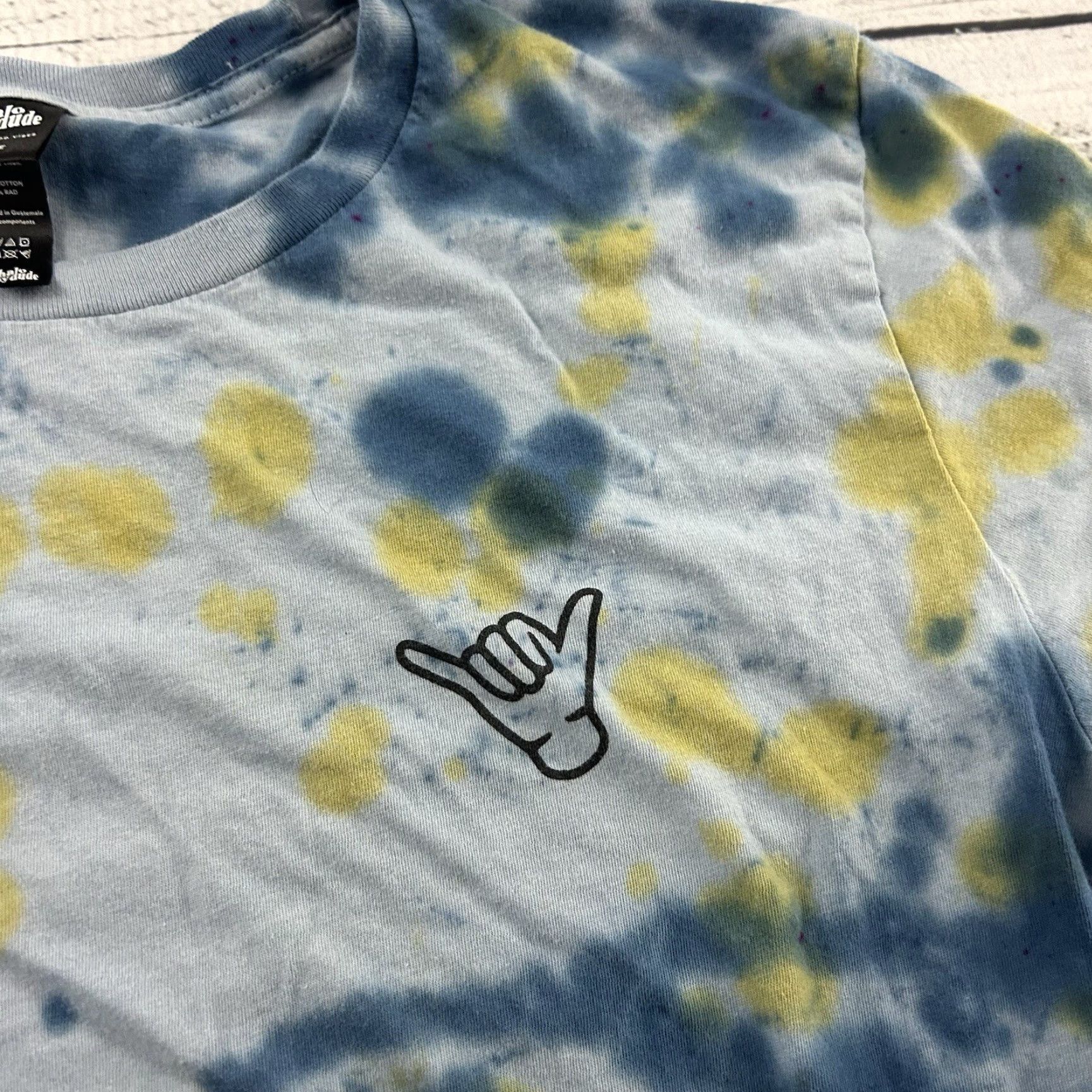 Vintage VINTAGE Mahalo My Dude Short Sleeve Tie Dye T Shirt Men's Large Blue Yellow Size US L / EU 52-54 / 3 - 3 Thumbnail