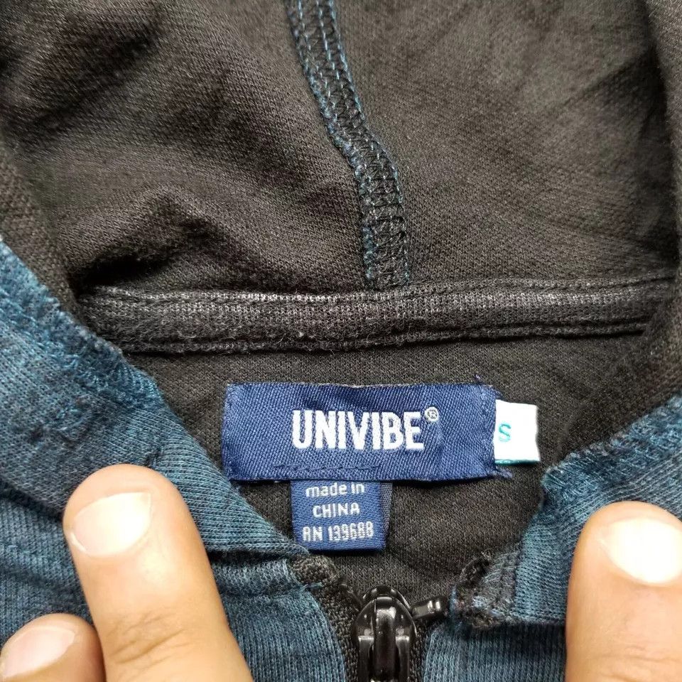 Univibe Univibe Hoodie Mens Small Blue Long Sleeve Full Zip Pockets Size US S / EU 44-46 / 1 - 7 Thumbnail
