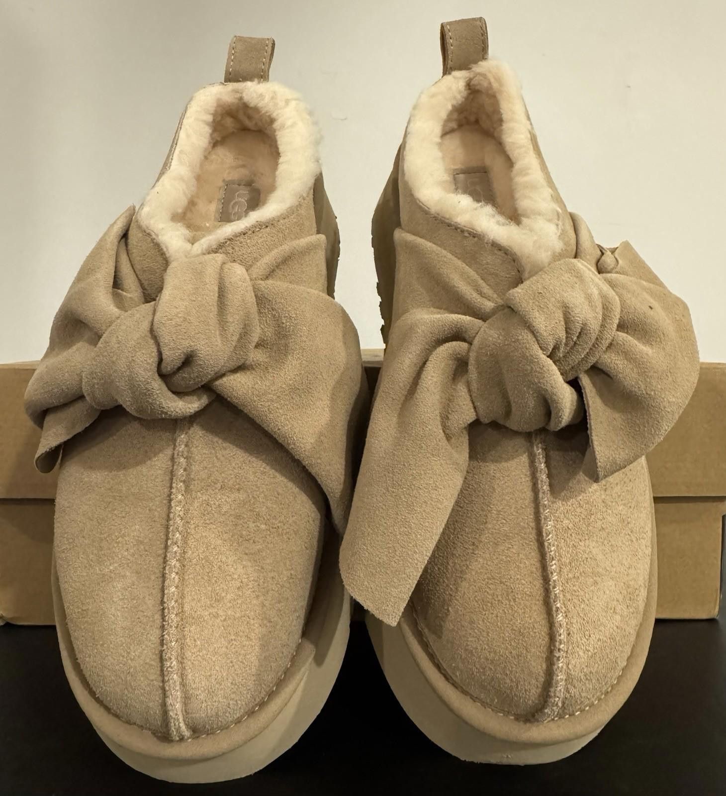 Ugg Size 9 Women’s UGG Platform Slip-On Bow Slipper - Sand - Size US 9 / IT 39 - 4 Thumbnail