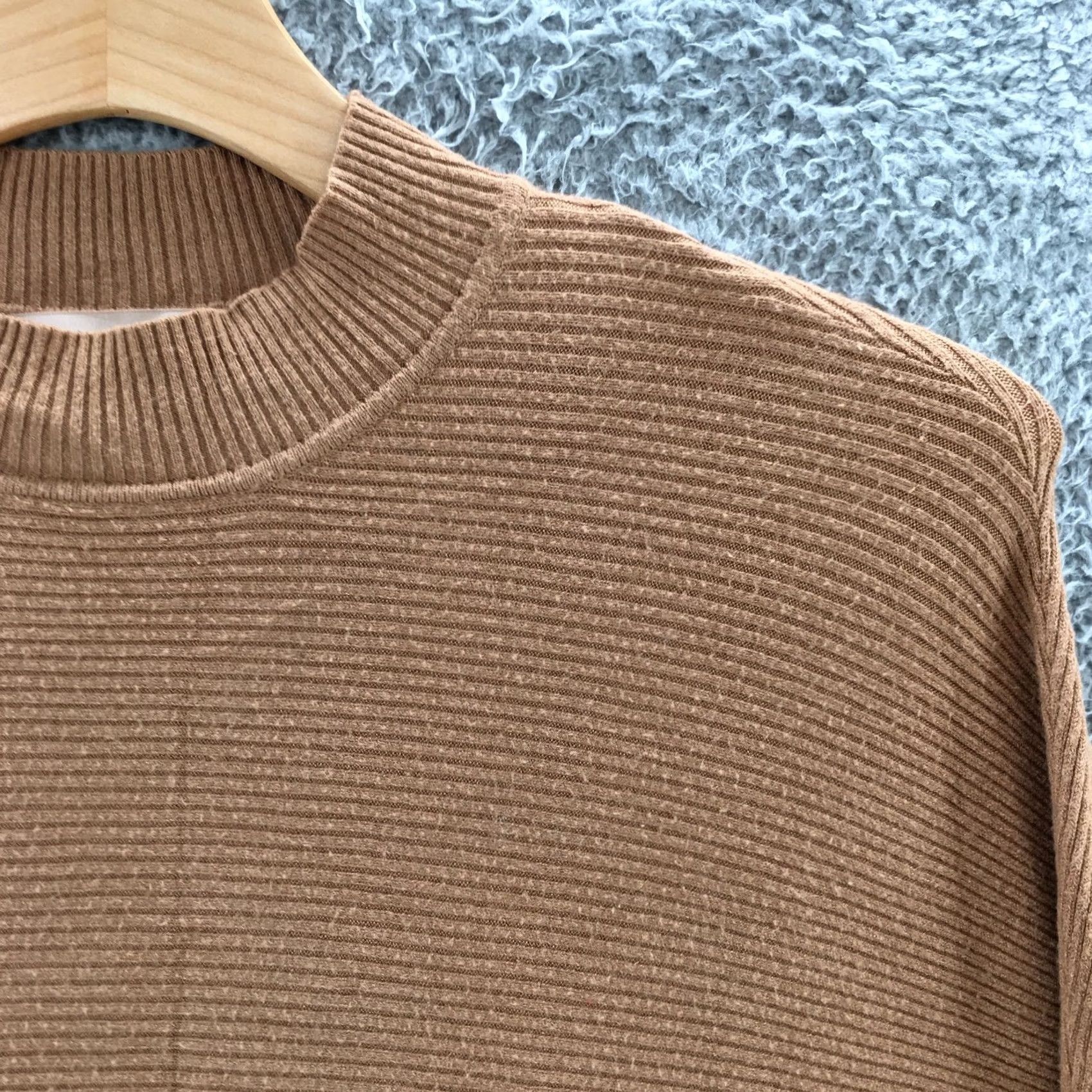 Vintage Philosophy Shirt Womens S Brown Mock Neck Long Sleeve Pullover Knitted Poncho Sweater Top Casual Workwear Size S / US 4 / IT 40 - 3 Thumbnail