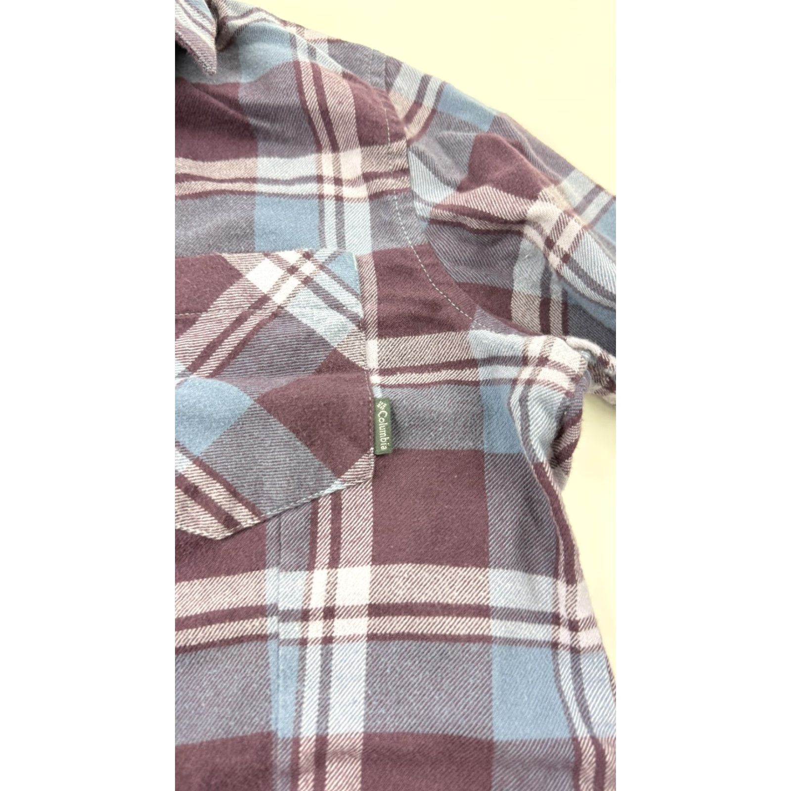 Vintage Columbia Shirt Womens Small Purple Blue Plaid Flannel Button Front Cotton Top Size S / US 4 / IT 40 - 3 Thumbnail