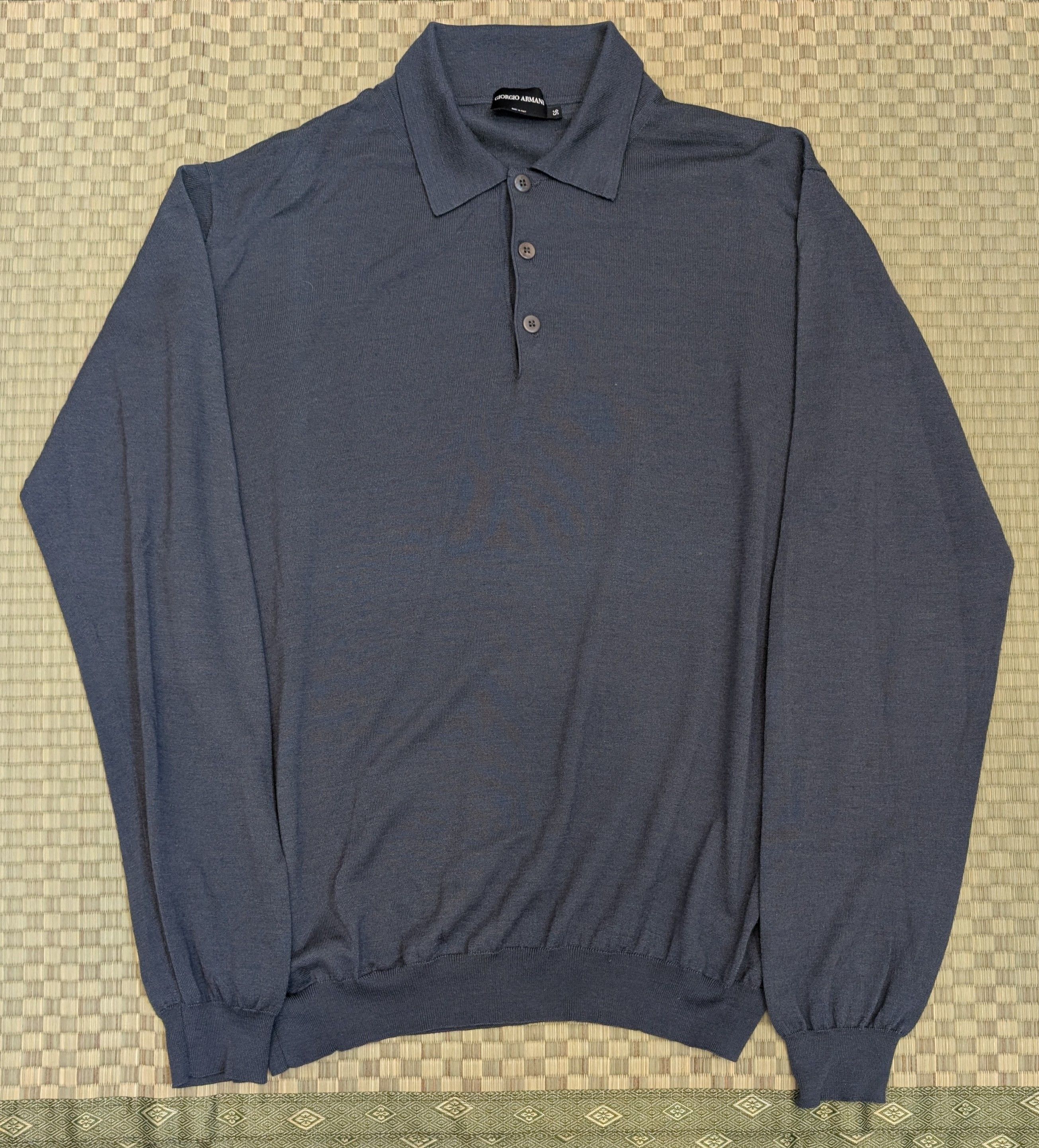 Giorgio Armani Giorgio Armani Wool Cashmere Silk Knit LS Polo Made in Italy Size US XL / EU 56 / 4 - 1 Thumbnail