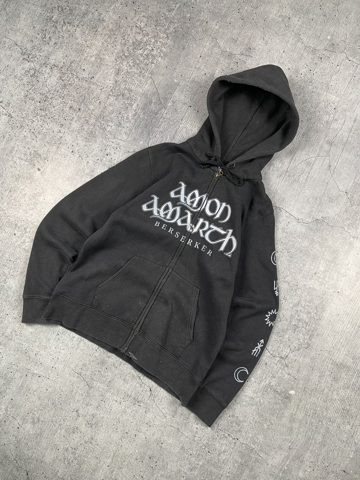 Band Tees × Vintage VINTAGE 90's AMON AMARTH BLACK HOODIE THOR ODIN ODIN'S SON Size US S / EU 44-46 / 1 - 3 Thumbnail