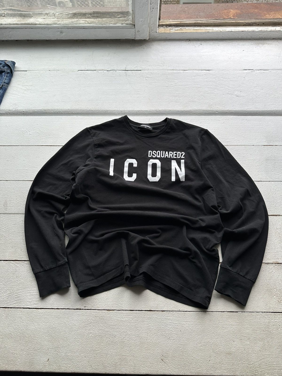 🚨 Dsquared 2 black big logo ICON LONGSLEEVE Rare y2k