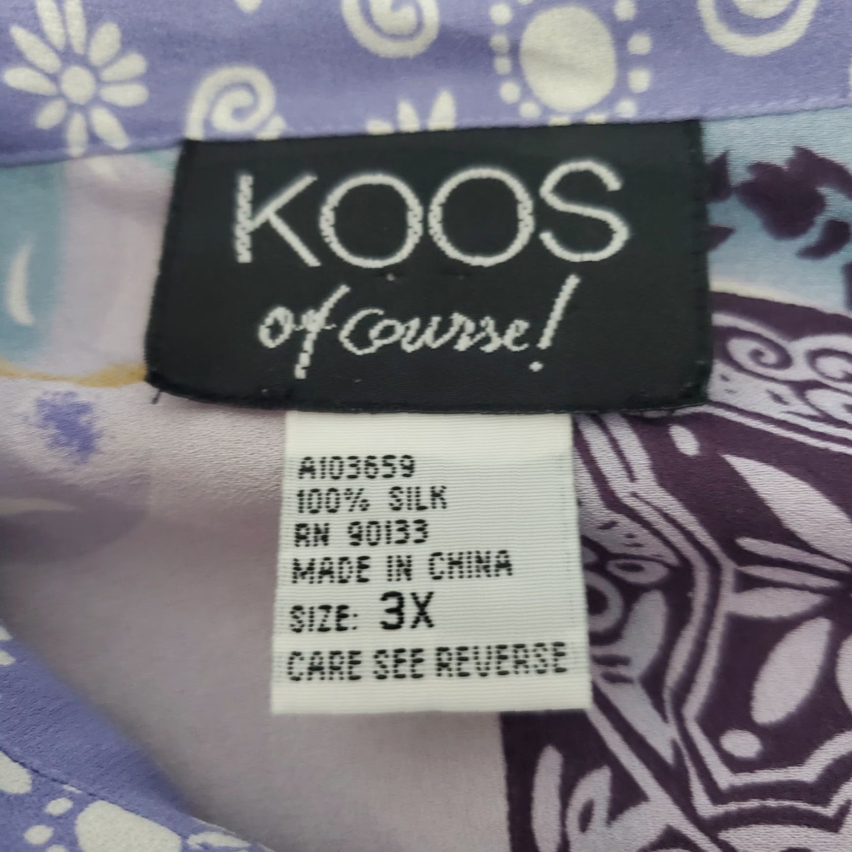 Vintage VINTAGE Koos Of Course Top Women 3X Purple Floral Mixed Print Silk Button Up Cottagecore Boho Shirt Women Mens? Size XXL / US 16-18 / IT 52-54 - 3 Thumbnail