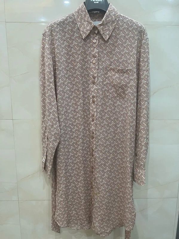 Burberry Burberry Pink Silk Long Sleeve Dress Size S / US 4 / IT 40 - 1 Thumbnail