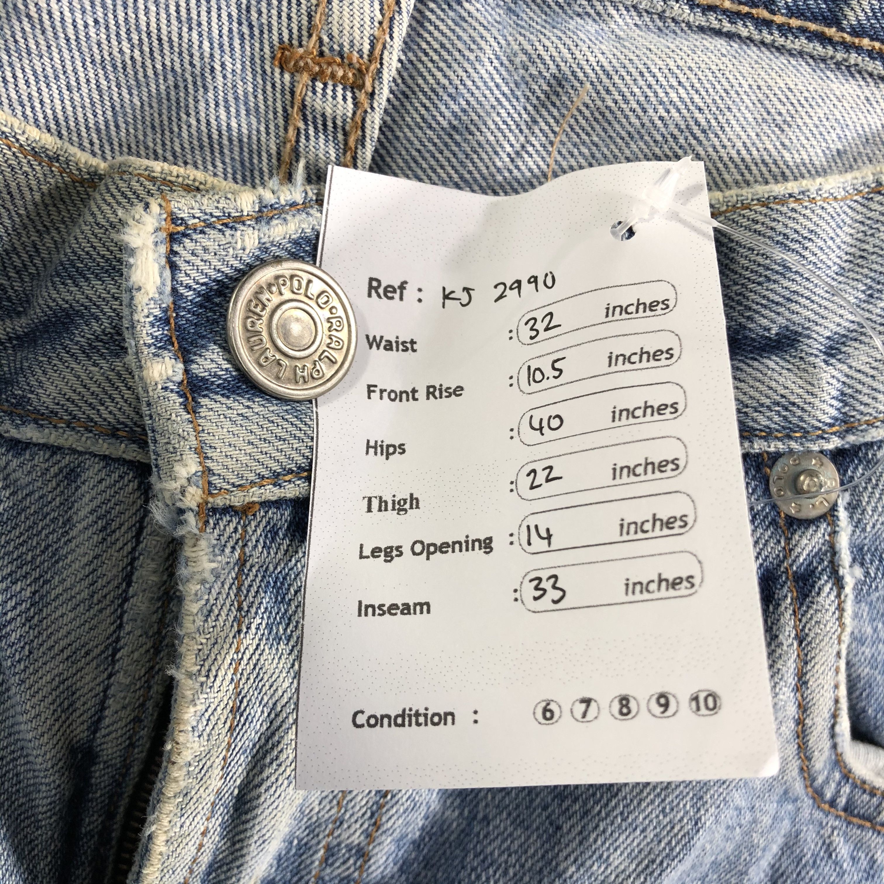 Polo Ralph Lauren Vintage Dirty Polo Ralph Lauren Jeans KJ2990 Size US 32 / EU 48 - 10 Thumbnail