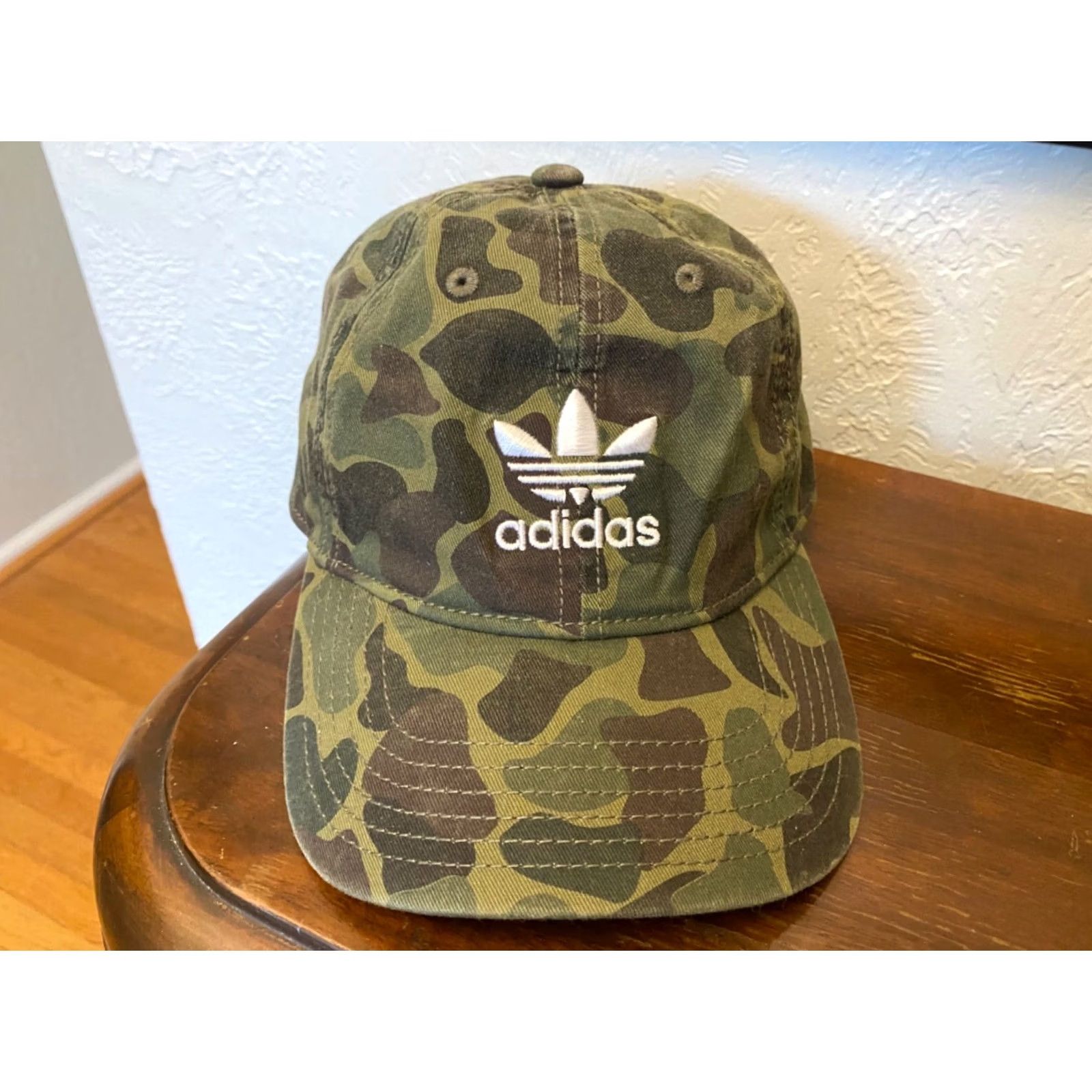 Adidas adidas Originals Trefoil Logo Military Army Green Camo Strapback Cap Hat Size ONE SIZE - 2 Thumbnail