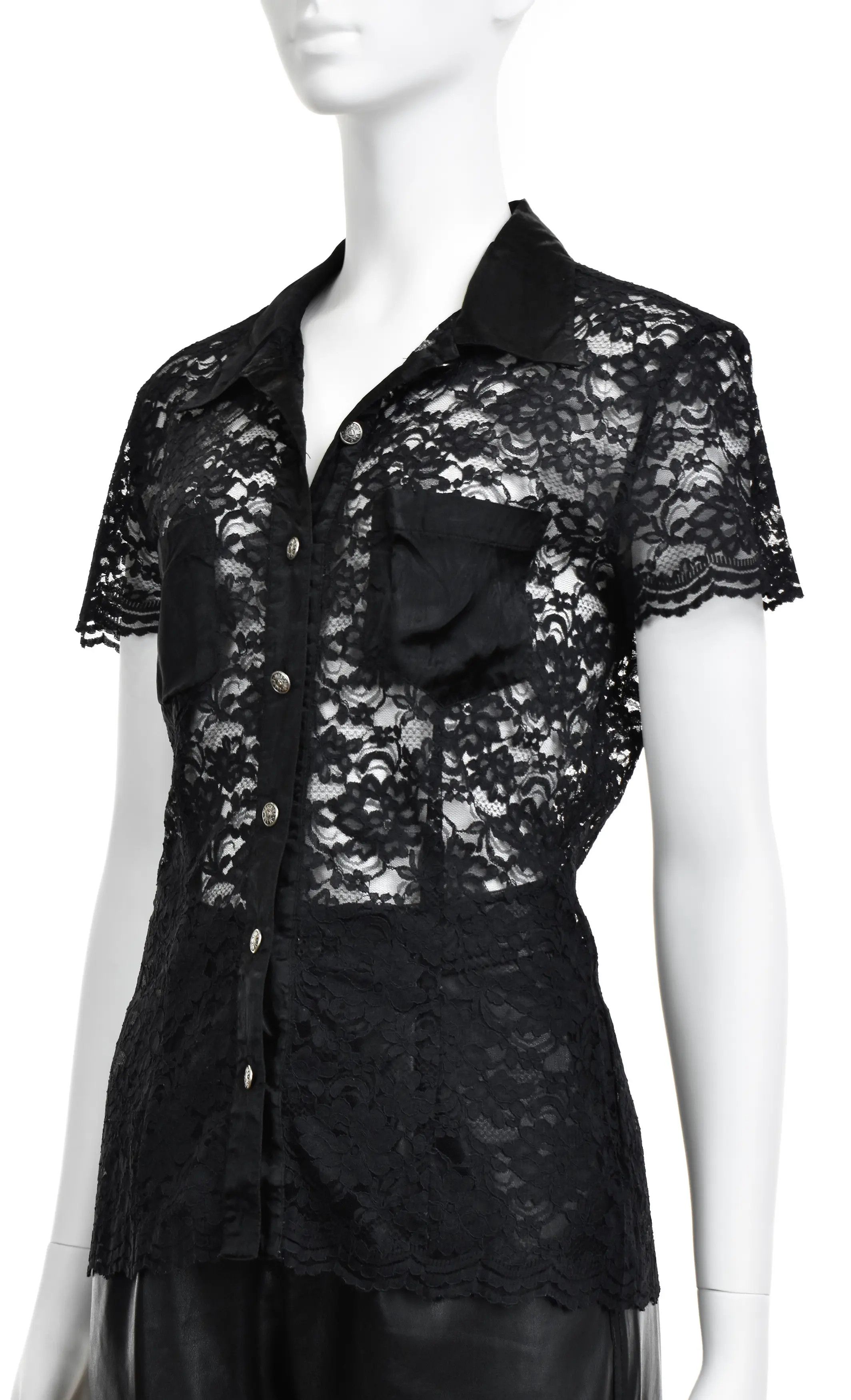 Love Moschino Love Moschino Lace Flower Vintage Blouse Size L / US 10 / IT 46 - 4 Thumbnail