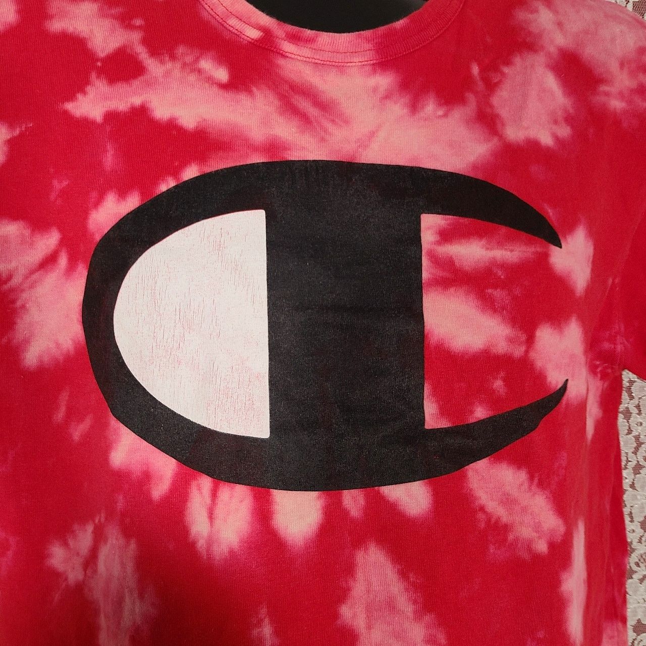 Champion Vintage 90s Champion red bleach tie dye graphic tshirt large Size US L / EU 52-54 / 3 - 4 Thumbnail