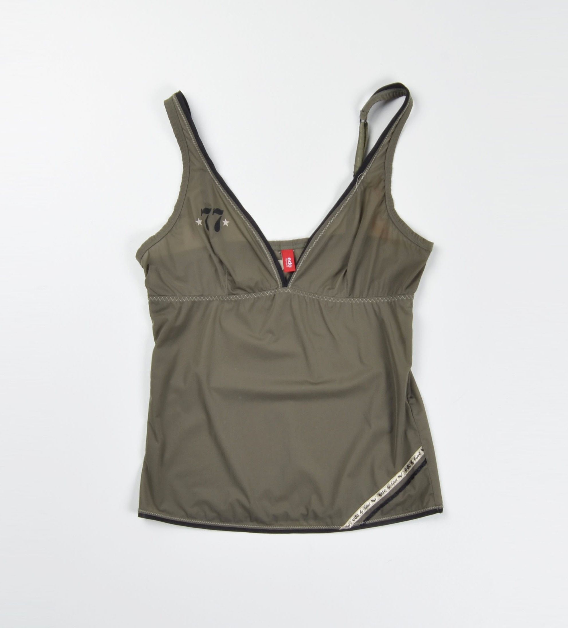 Esprit Vintage EDC by Esprit Y2K Glam Khaki Cami Top Size S / US 4 / IT 40 - 3 Thumbnail