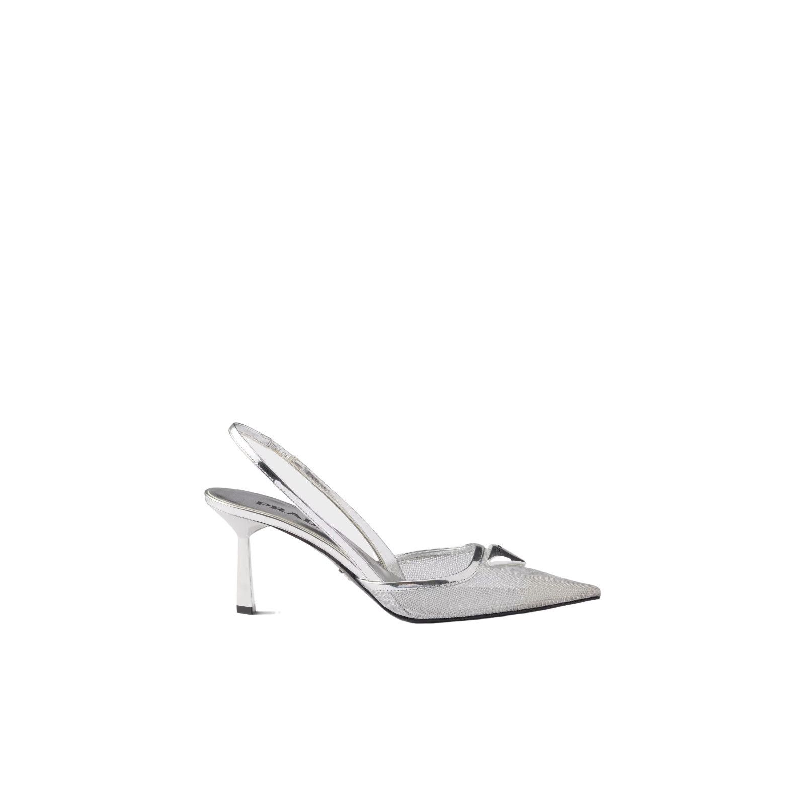 Prada PRADA $1200 Silver Mesh Slingback 70mm Pumps New And Authent Size US 9 / IT 39 - 2 Thumbnail