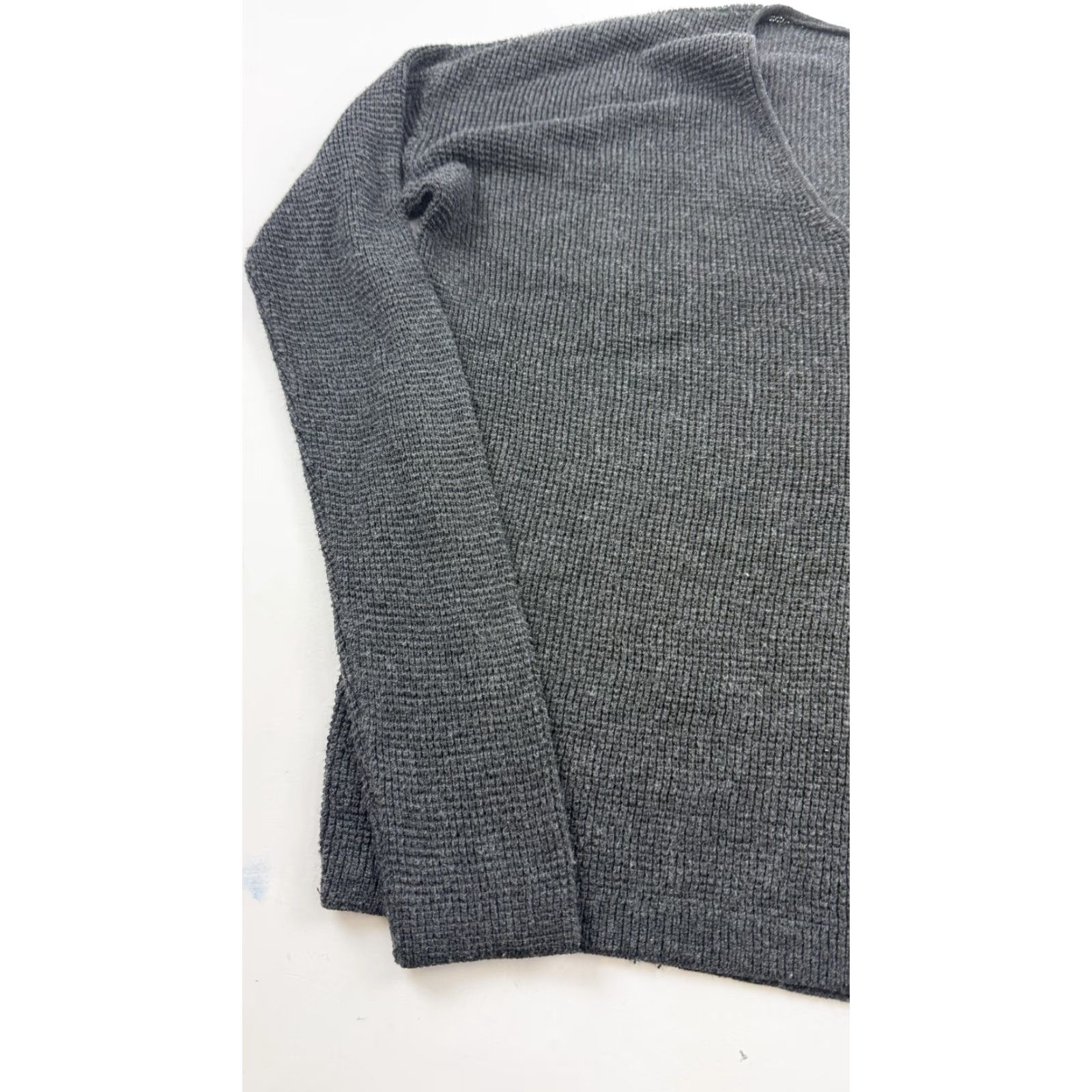 Vintage BP. Sweater Pullover Womens XS Gray Waffle Knit Scoop Neck Long Sleeve Cropped Size XS / US 0-2 / IT 36-38 - 3 Thumbnail