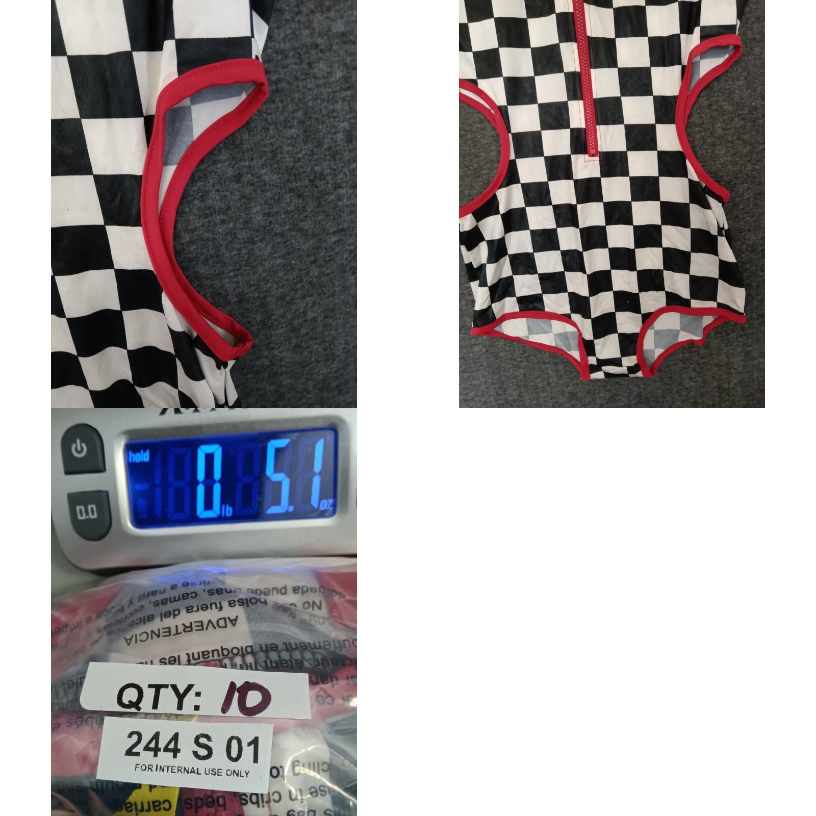 Vintage Codigo Women's One Piece Zip Checkerboard Style Swimsuit Size L Size ONE SIZE - 8 Thumbnail