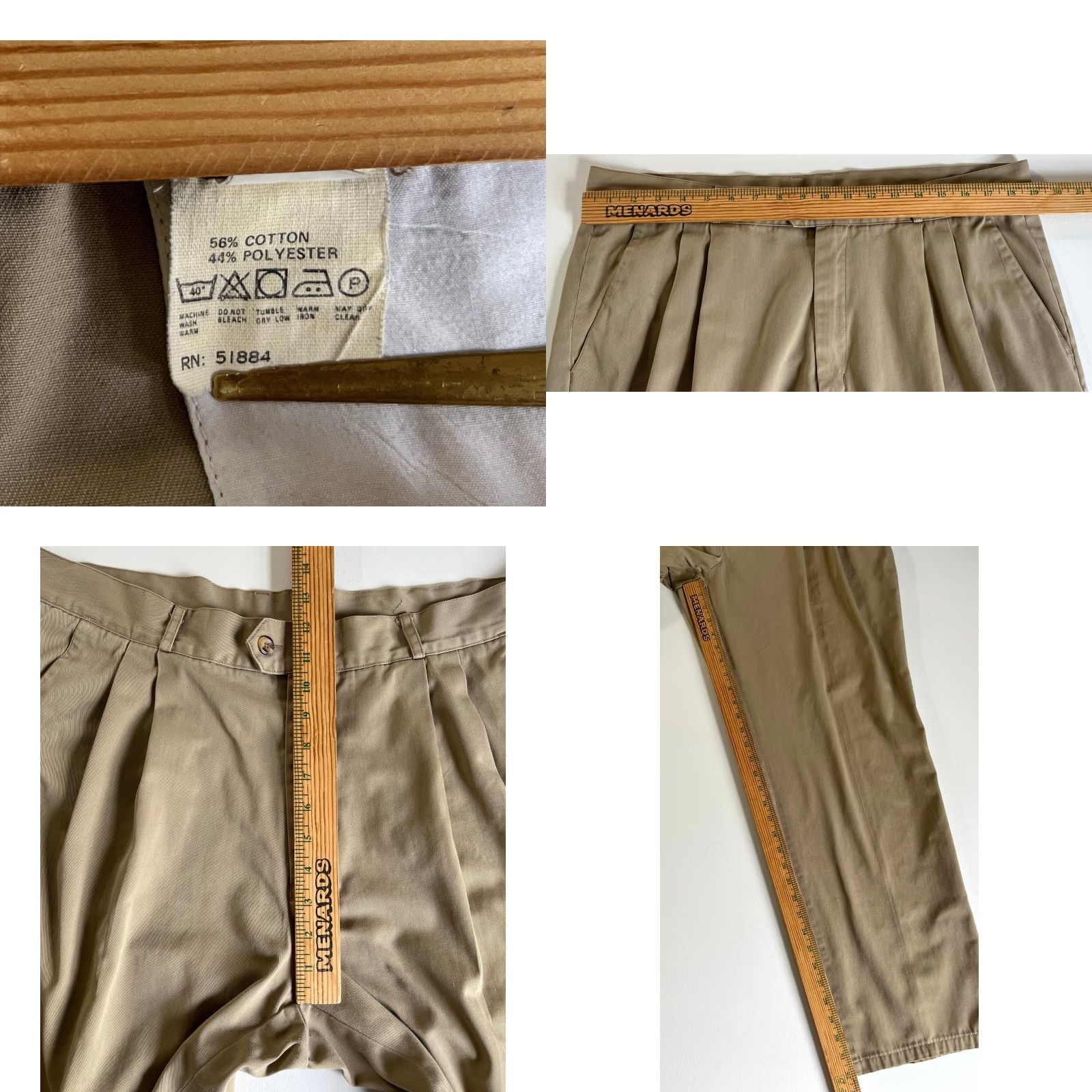 Patagonia VINTAGE Patagonia Mens Chino Pants 80s 90s Pattern Solid Pleated Tan Size 40 32 Inseam Size US 40 / EU 56 - 9 Thumbnail