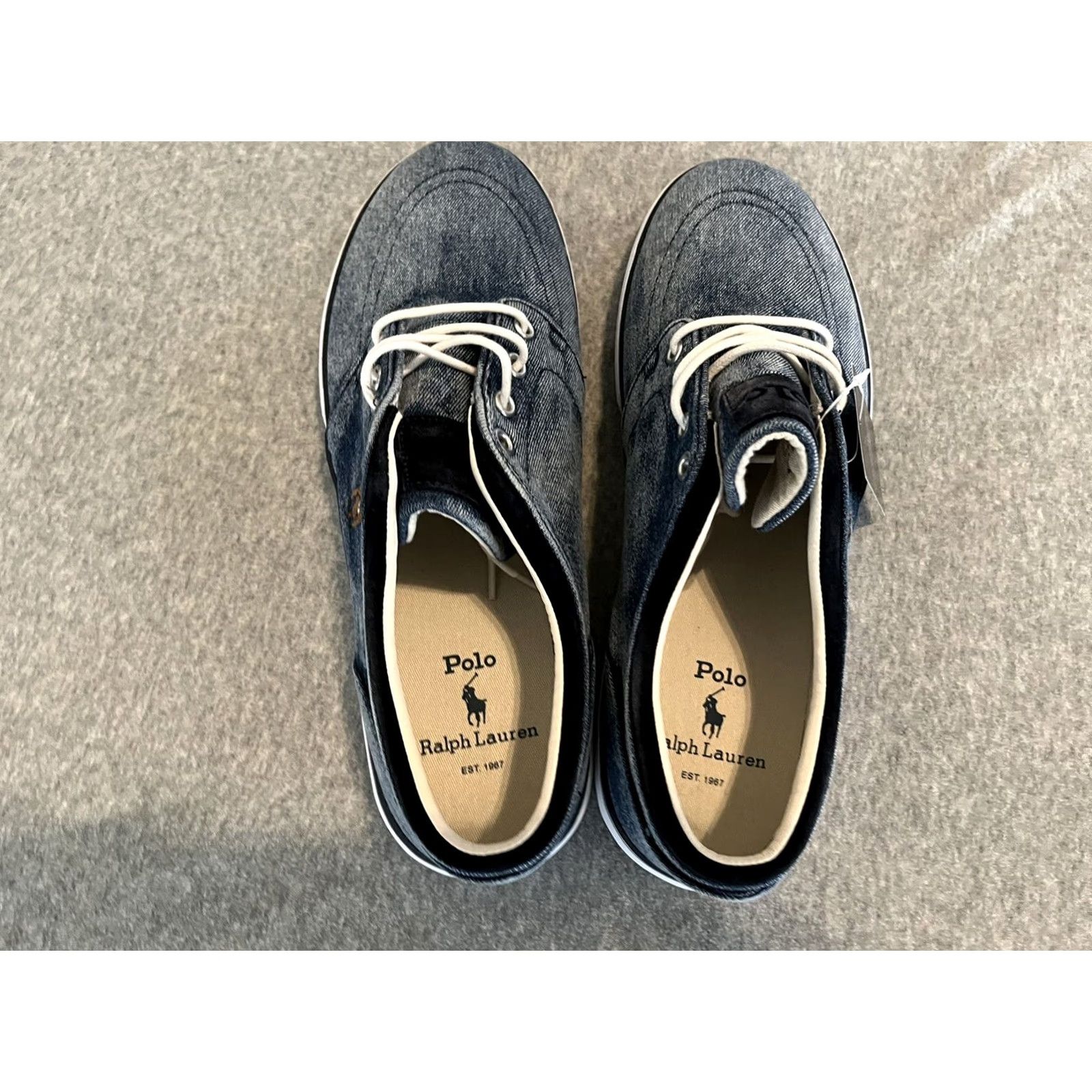 Polo Ralph Lauren Polo Ralph Lauren Faxon Low Denim Swan Suede Pony Shoes Mens Size 12 New Size US L / EU 52-54 / 3 - 6 Thumbnail
