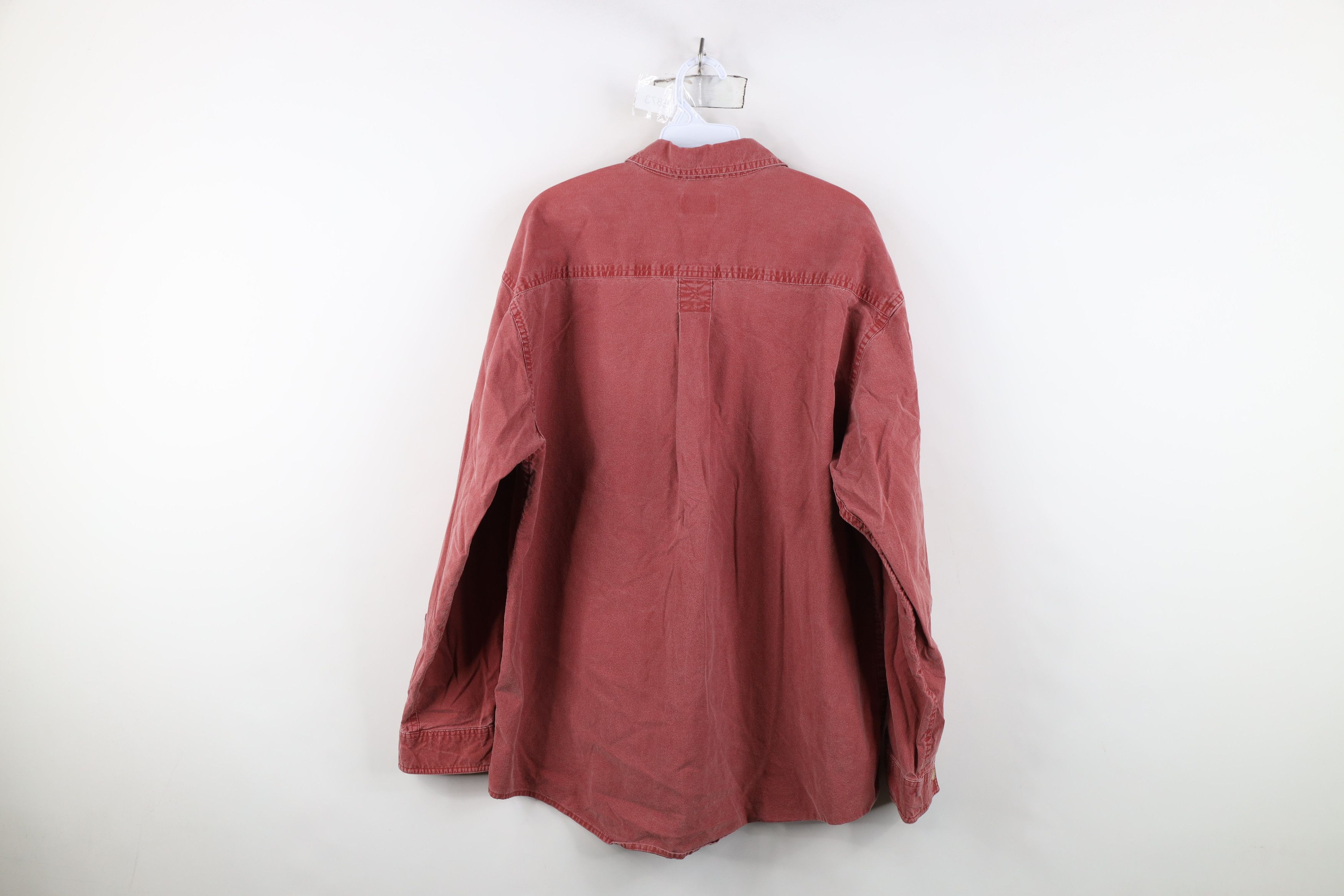 L.L. Bean Vintage 90s LL Bean Collared Button Shirt Red Cotton Size US XXL / EU 58 / 5 - 12 Thumbnail
