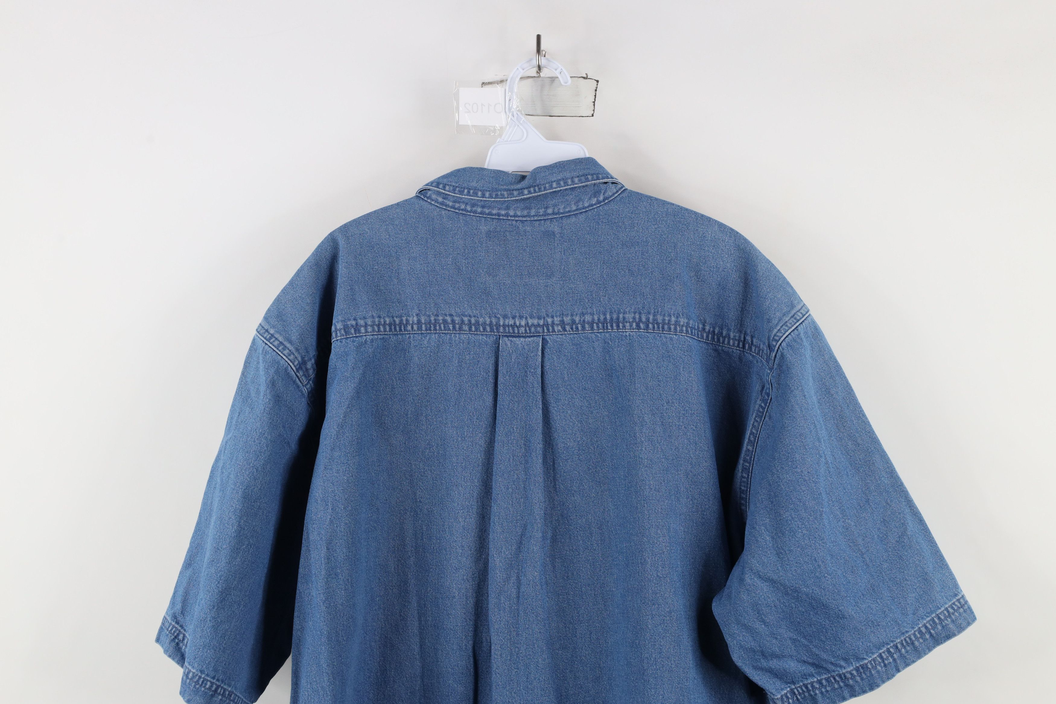 Dickies × Vintage Vintage Dickies Short Sleeve Denim Jean Button Down Shirt Size US XXL / EU 58 / 5 - 10 Thumbnail