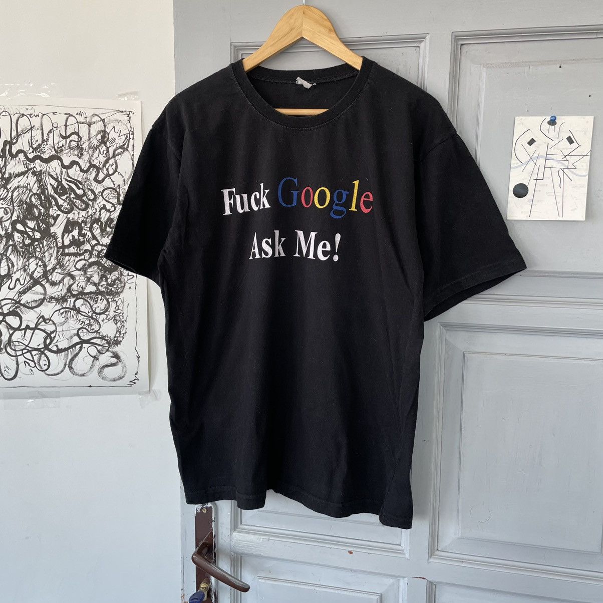 Vintage Vintage” F”ck Google Ask Me” distressed humor t shirt Size US L / EU 52-54 / 3 - 1 Thumbnail